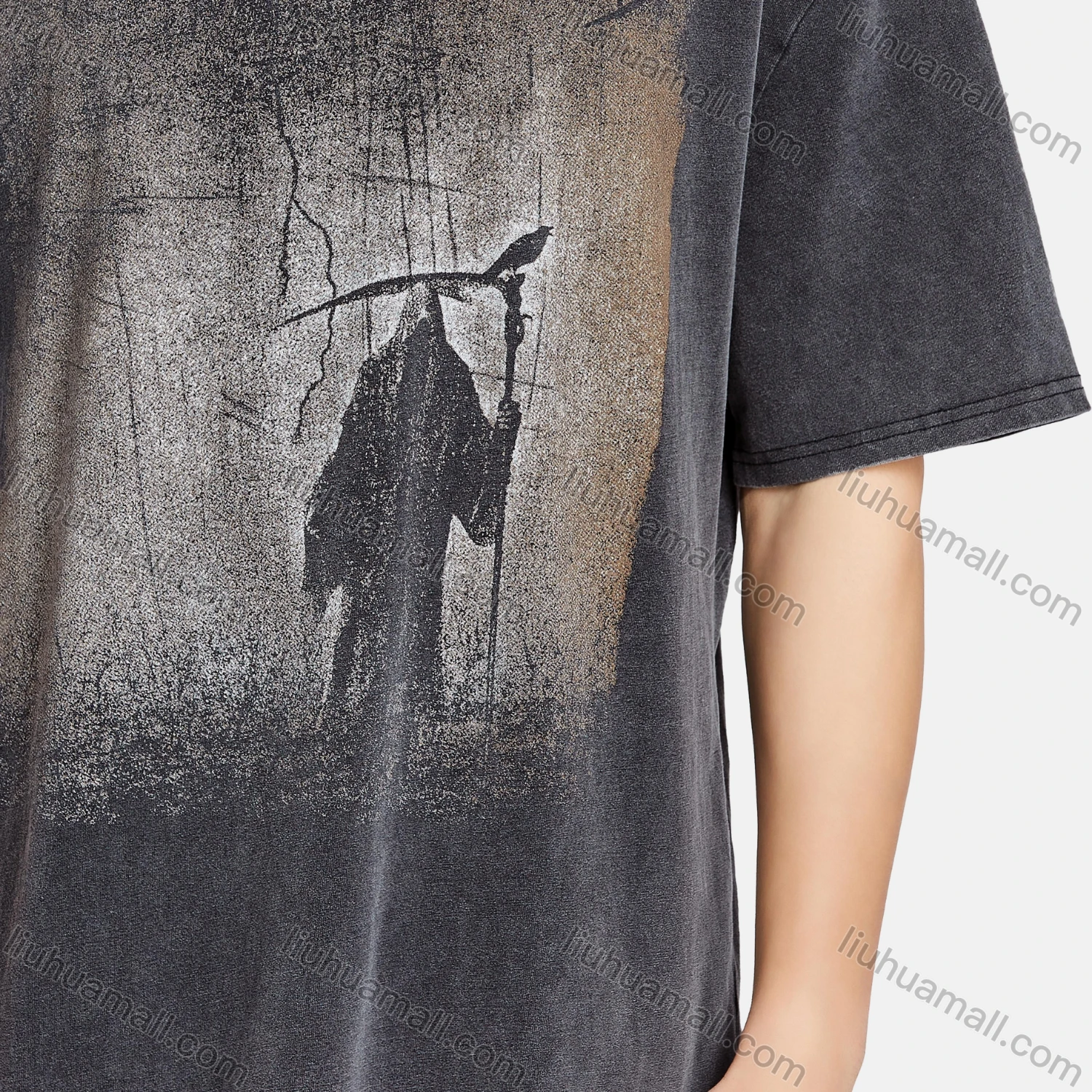 Wholesale Men's Hip Hop Crew Neck Short Sleeve Loose Fit Graphic Letter T-shirt - Liuhuamall