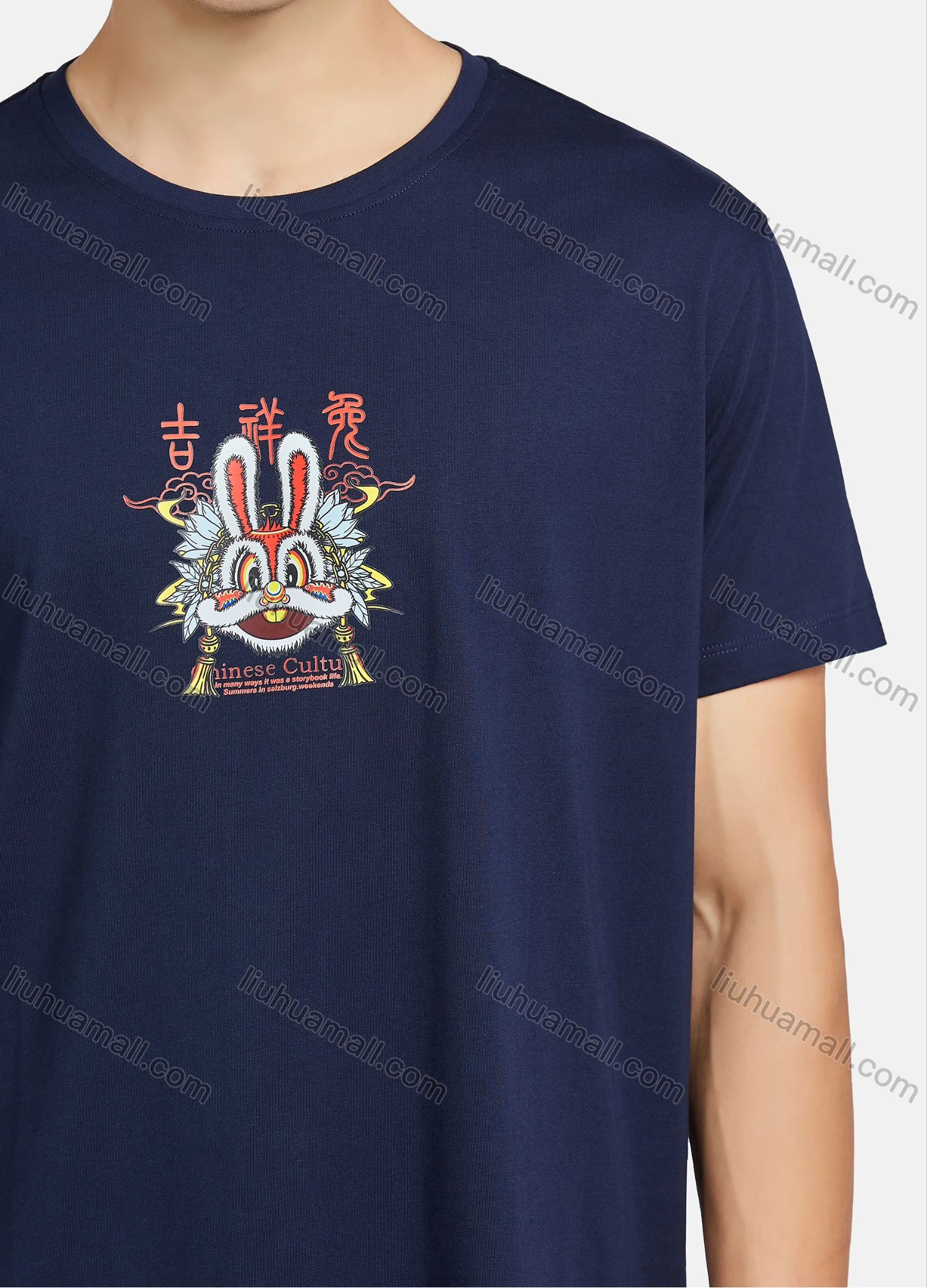 Wholesale Men's Casual Cartoon Graphic Round Neck Short Sleeve Tee - Liuhuamall