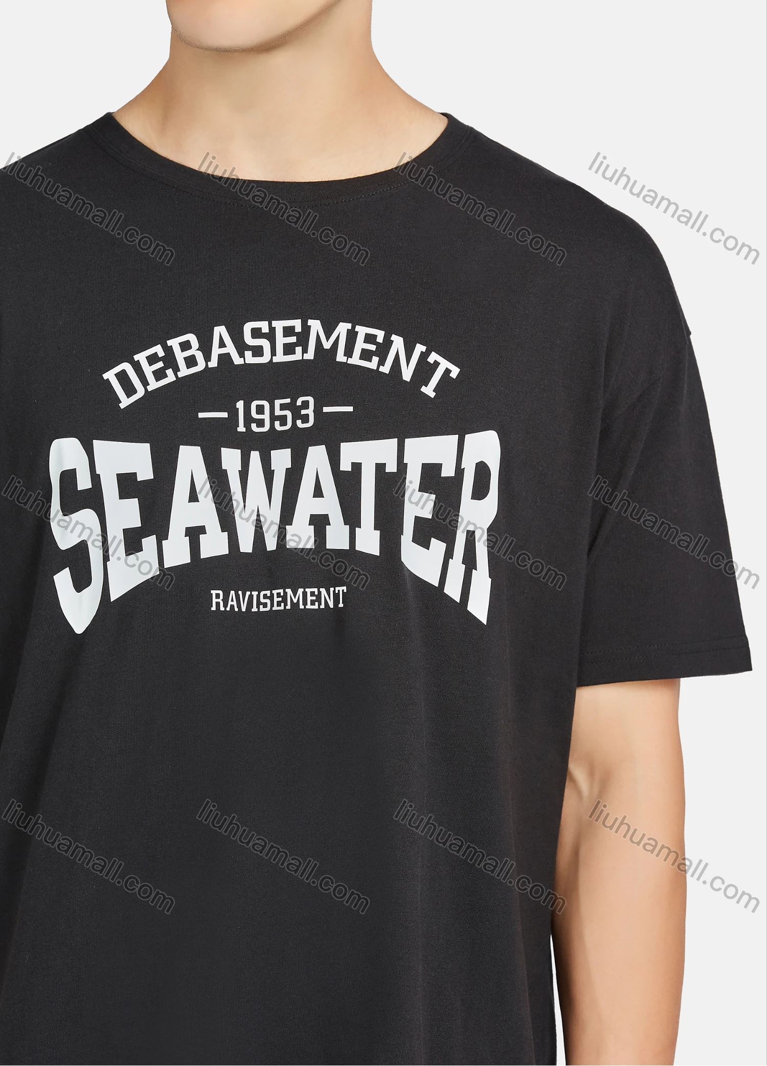 Wholesale Men's Casual Letter Graphic Round Neck Short Sleeve Tee - Liuhuamall