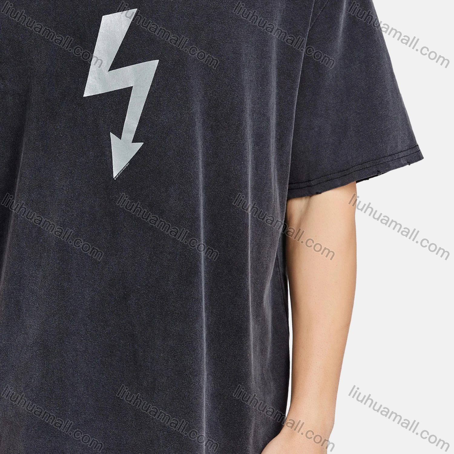 Wholesale Men's Hip Hop Crew Neck Short Sleeve Loose Fit Graphic Letter T-shirt - Liuhuamall