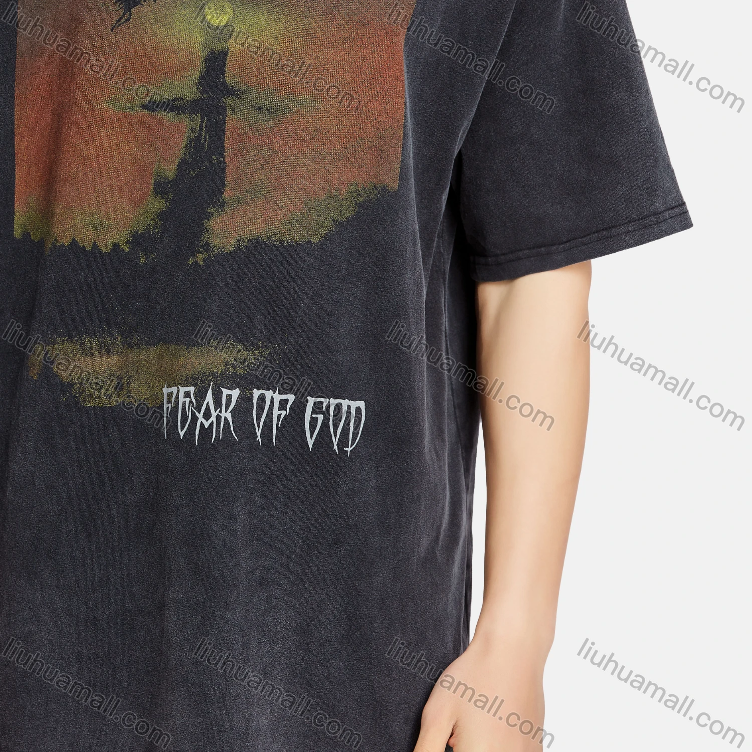 Wholesale Men's Hip Hop Casual Crew Neck Short Sleeve Loose Fit Graphic Letter T-shirt - Liuhuamall