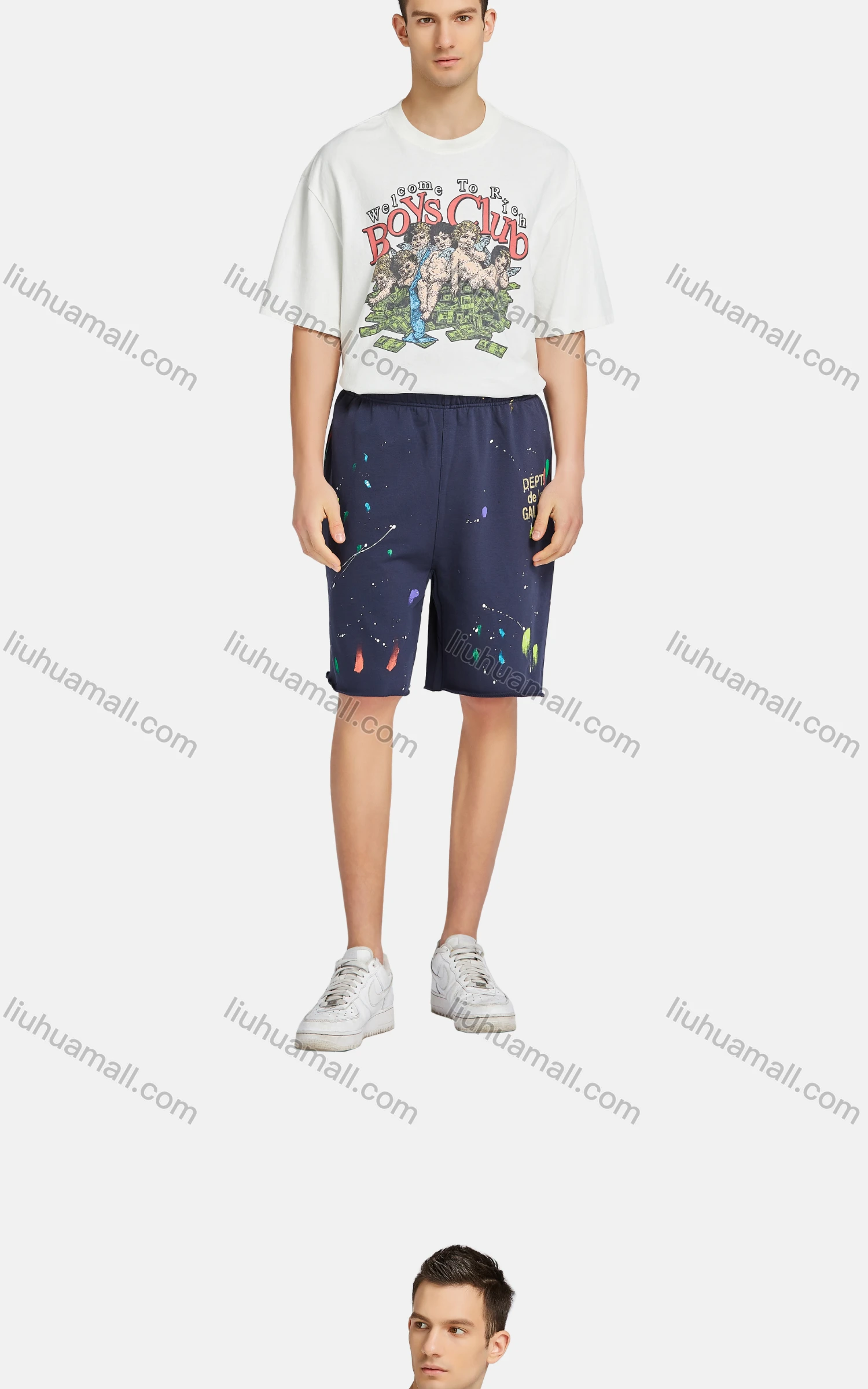 Wholesale Men's Hip Hop Casual Crew Neck Short Sleeve Loose Fit Graphic Letter T-shirt - Liuhuamall