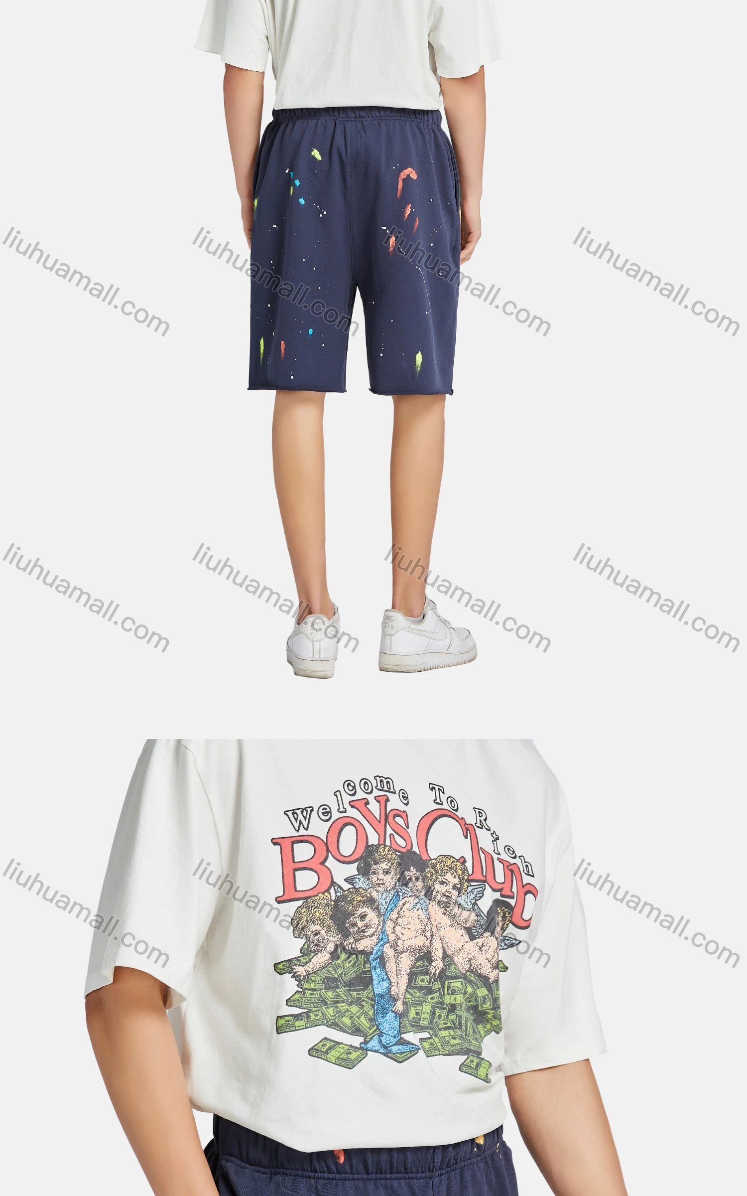 Wholesale Men's Hip Hop Casual Crew Neck Short Sleeve Loose Fit Graphic Letter T-shirt - Liuhuamall