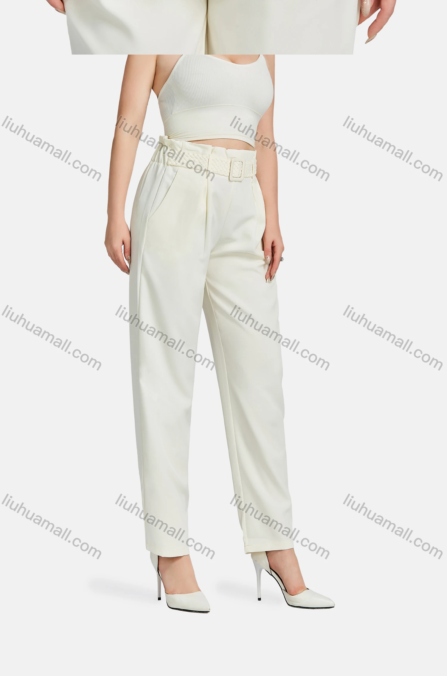 Wholesale Women's Formal Lapel Long Sleeve Single Breasted Plain Suit Jackets 2-piece Set - Liuhuamall