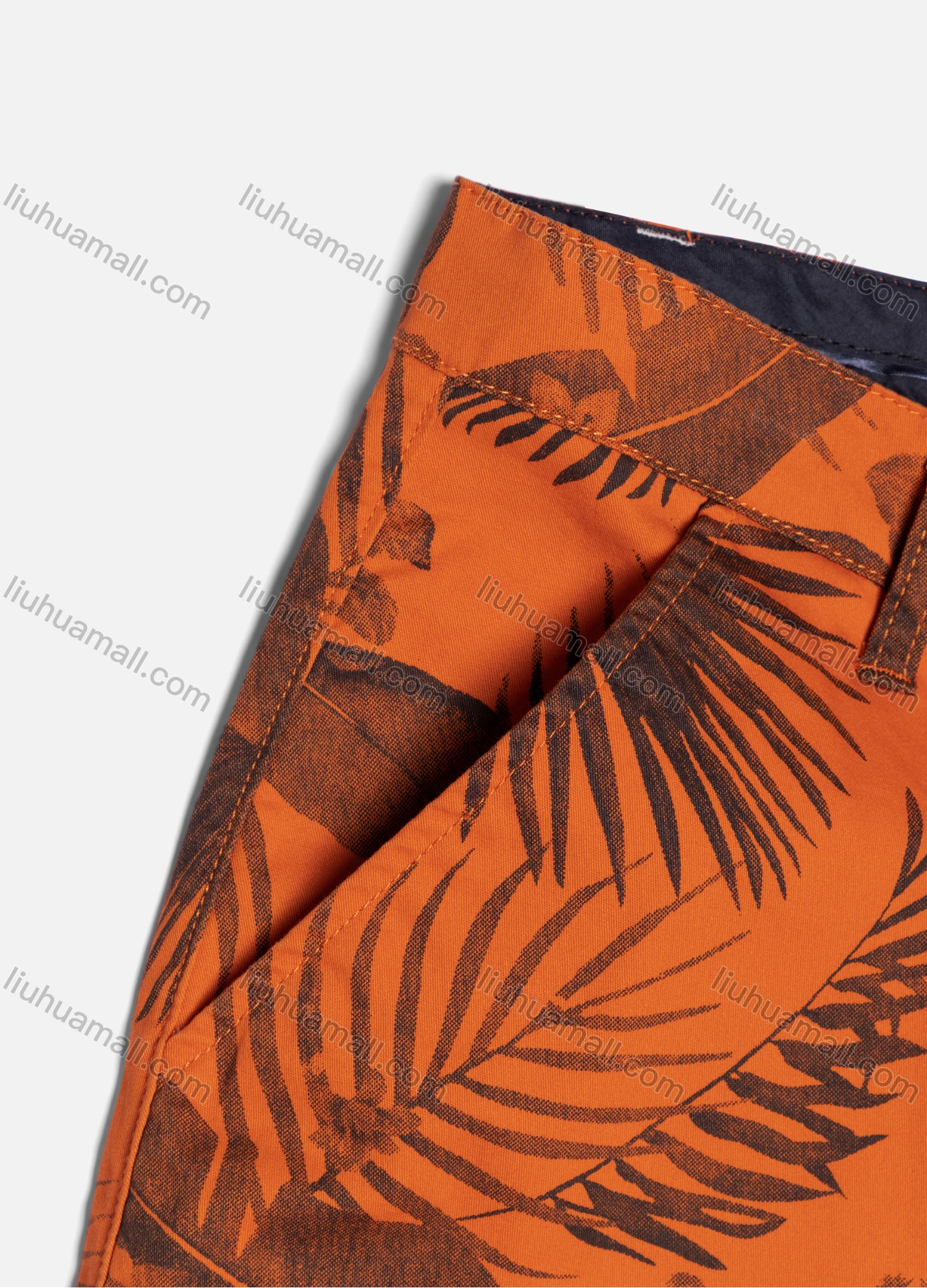 Wholesale Men's Casual Leaf Allover Print Straight Leg Shorts YXLGW-SHCT-24# - Liuhuamall