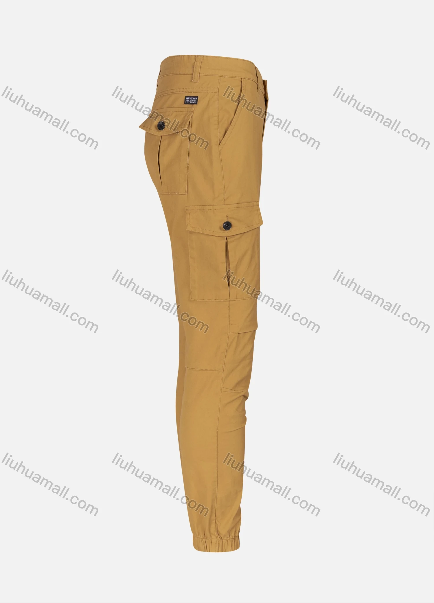 Wholesale Men's Casual Plain Multiple Pockets Ankle Length Joggers Cargo Pants PT6621D# - Liuhuamall