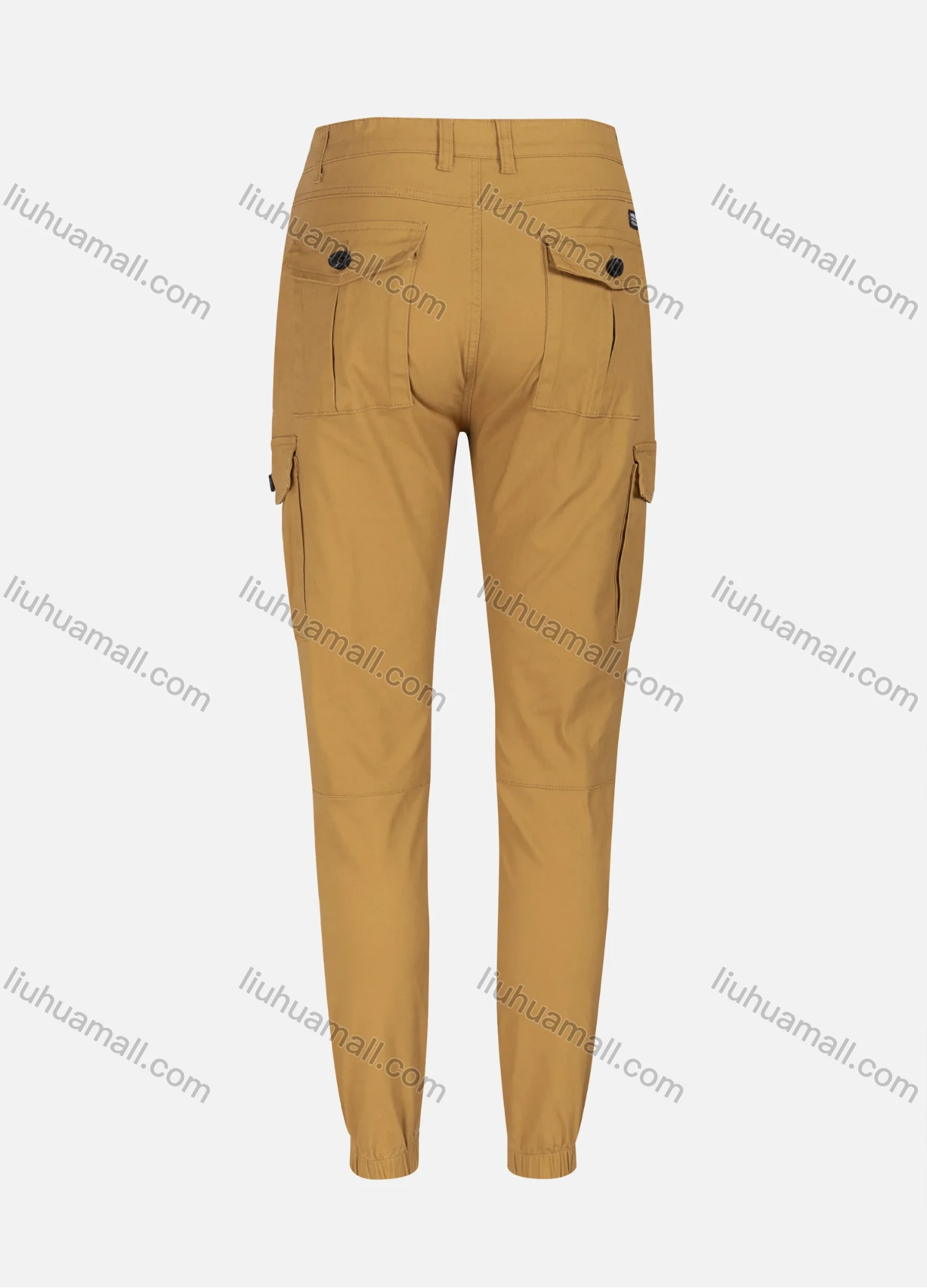 Wholesale Men's Casual Plain Multiple Pockets Ankle Length Joggers Cargo Pants PT6621D# - Liuhuamall