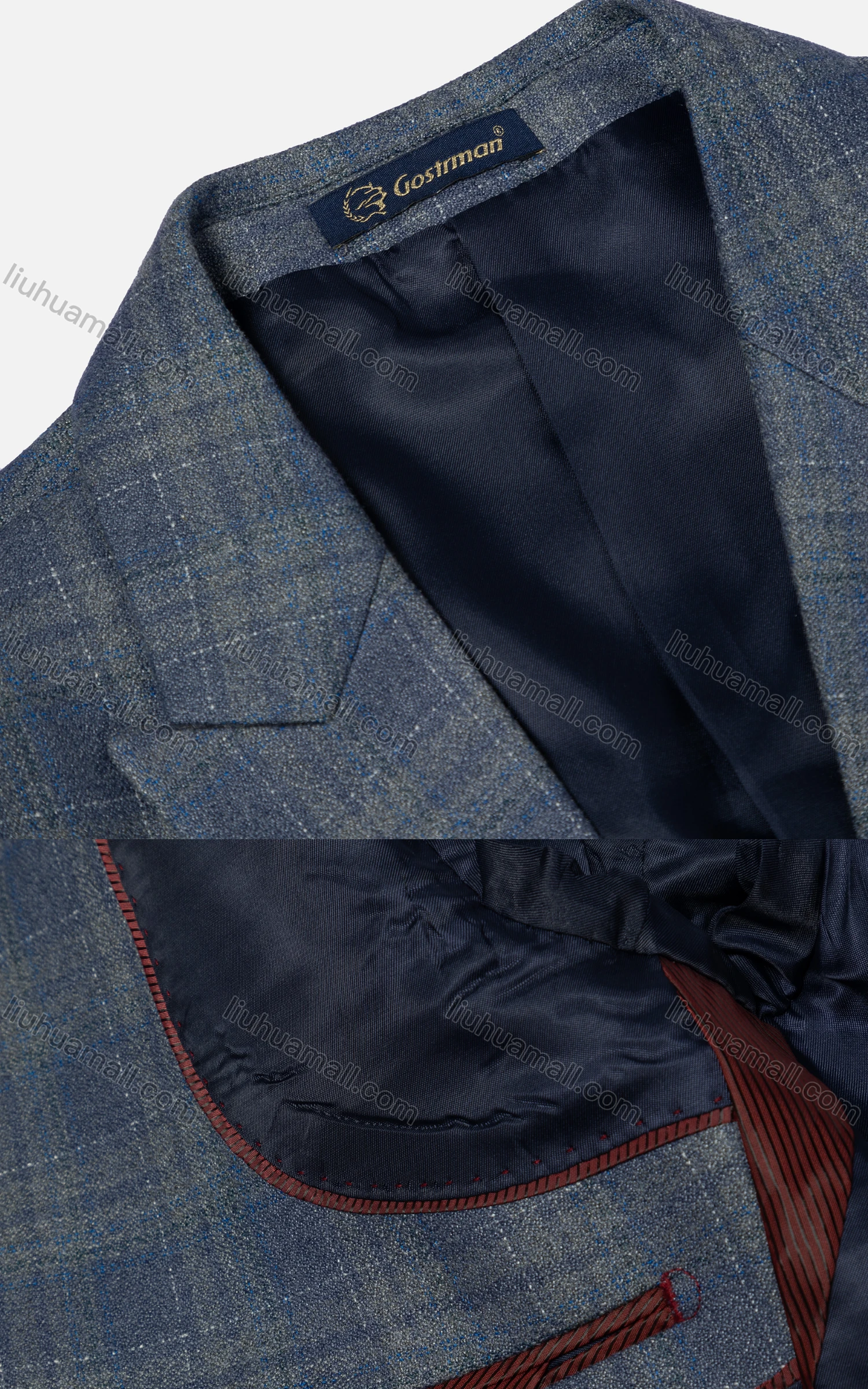 Wholesale Men's Formal Lapel Plaid One Button Blazer & Waistcoat & Pants 3-piece Suit Set - Liuhuamall