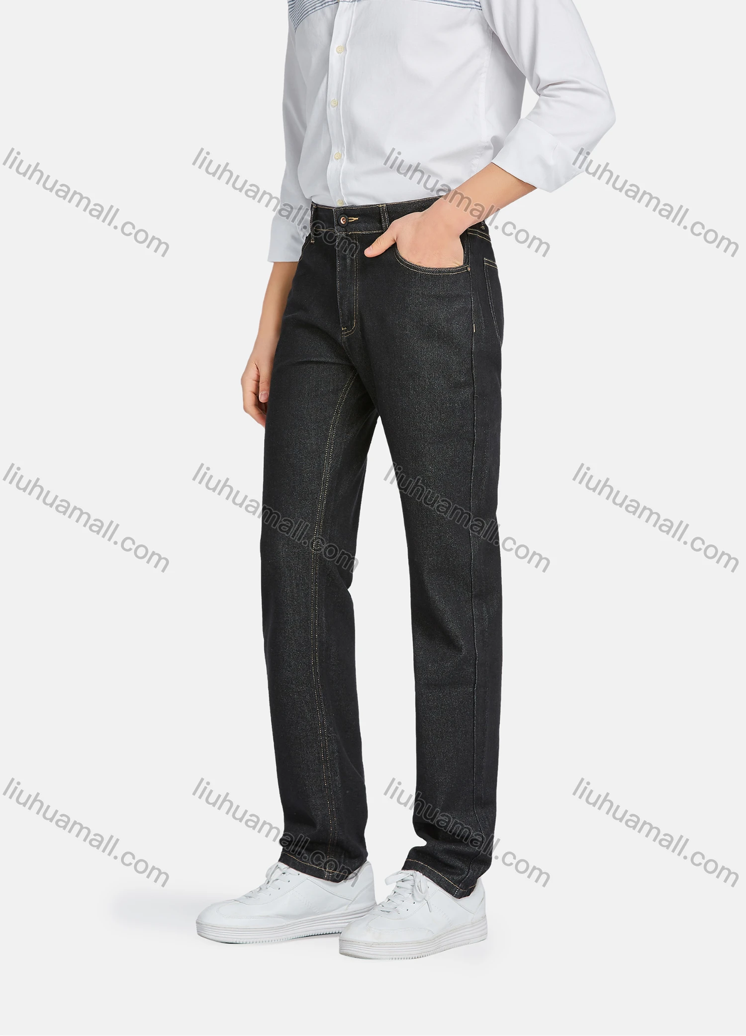 Wholesale Men's Casual Plain Straight Leg Ankle Length Jean YXNW-PTCT-38# - Liuhuamall