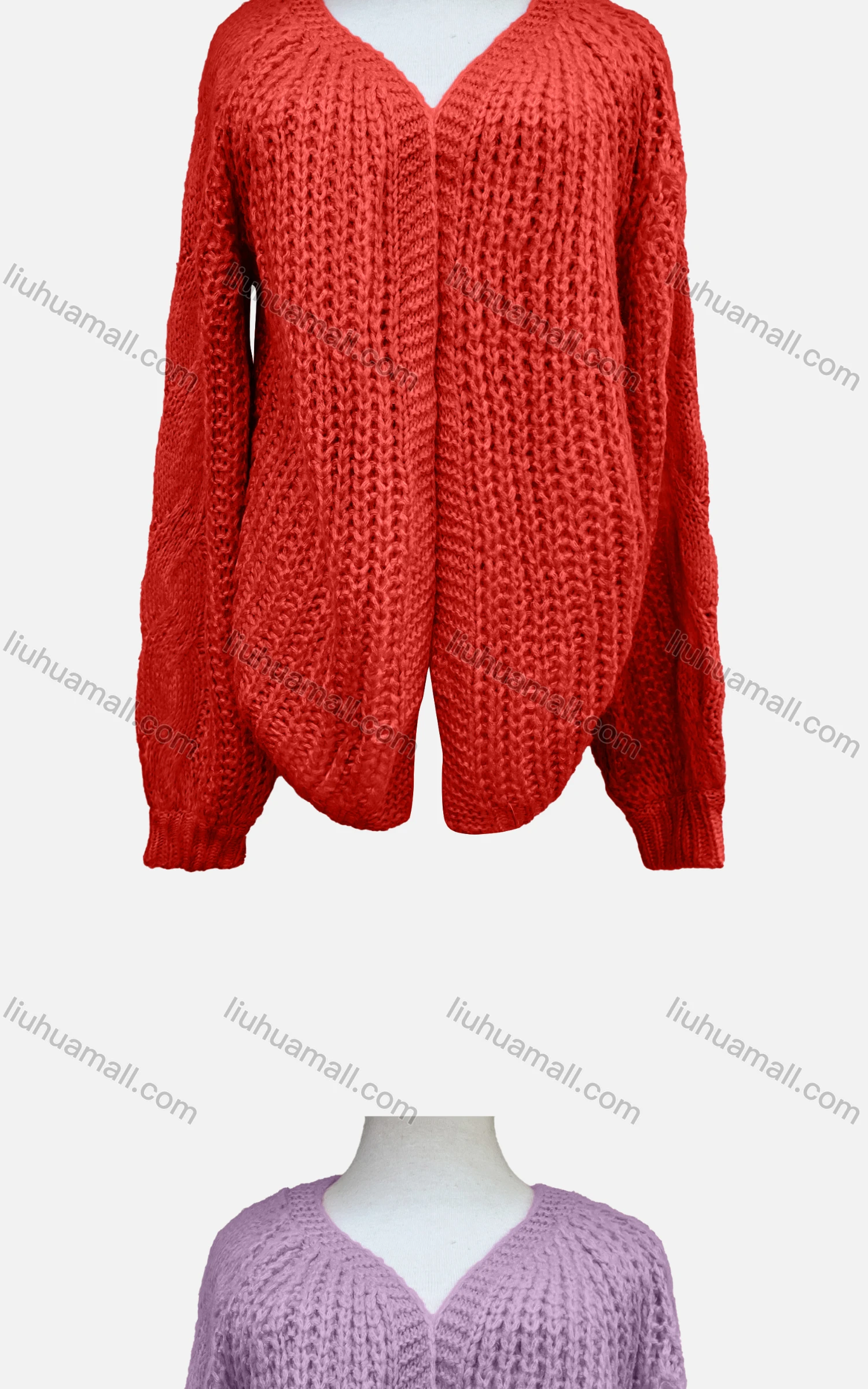 Wholesale Women's Casual Long Sleeve Knit Plain Cardigan A896# - Liuhuamall