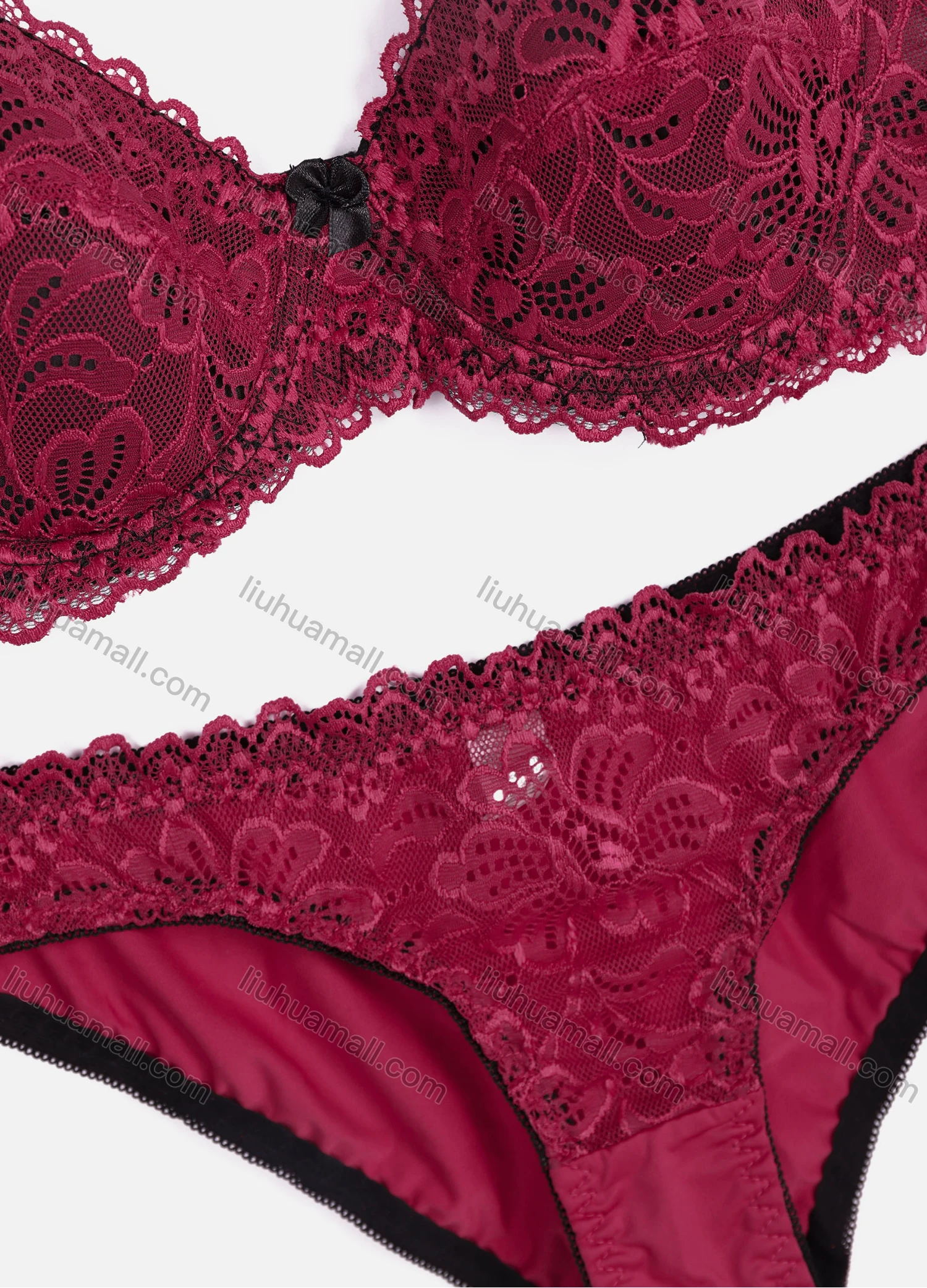 Wholesale Women's Sexy Lace Padded Plunge Push Up Bra & Briefs 2 Piece Underwear Set A3169# - Liuhuamall