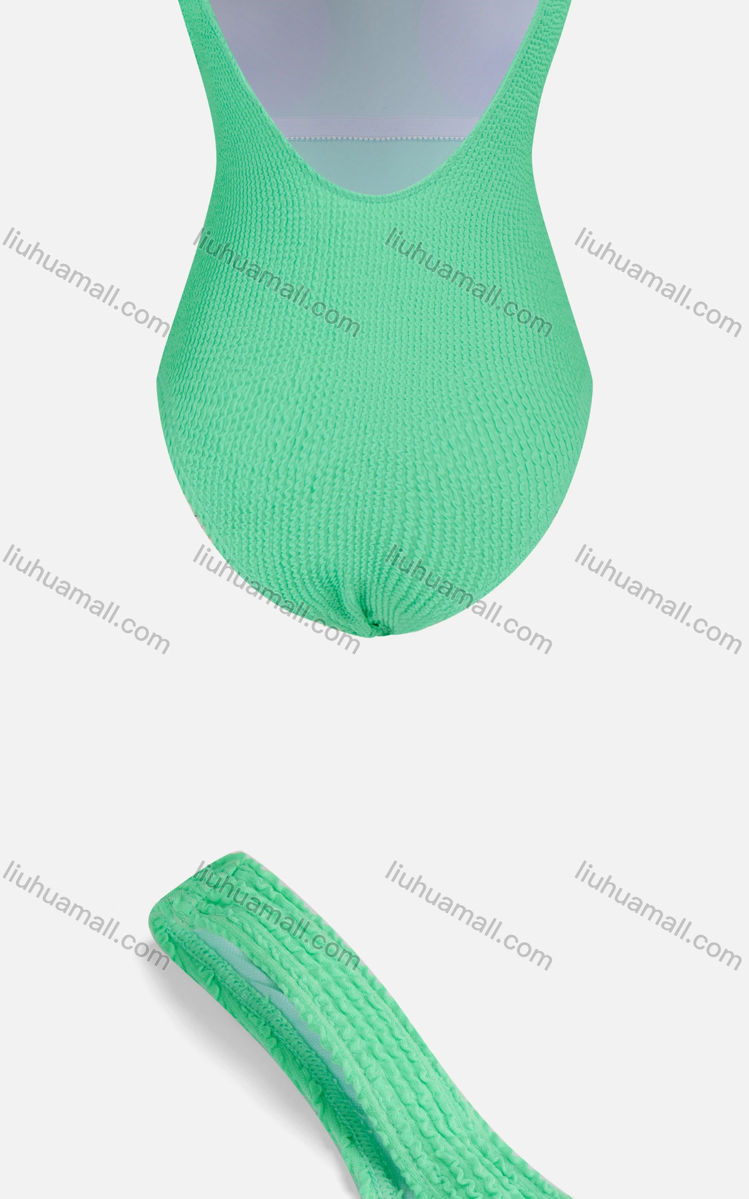Wholesale Women's Sexy Plain Slim Fit Ribbed High Waist Backless One Piece Swimsuit - Liuhuamall