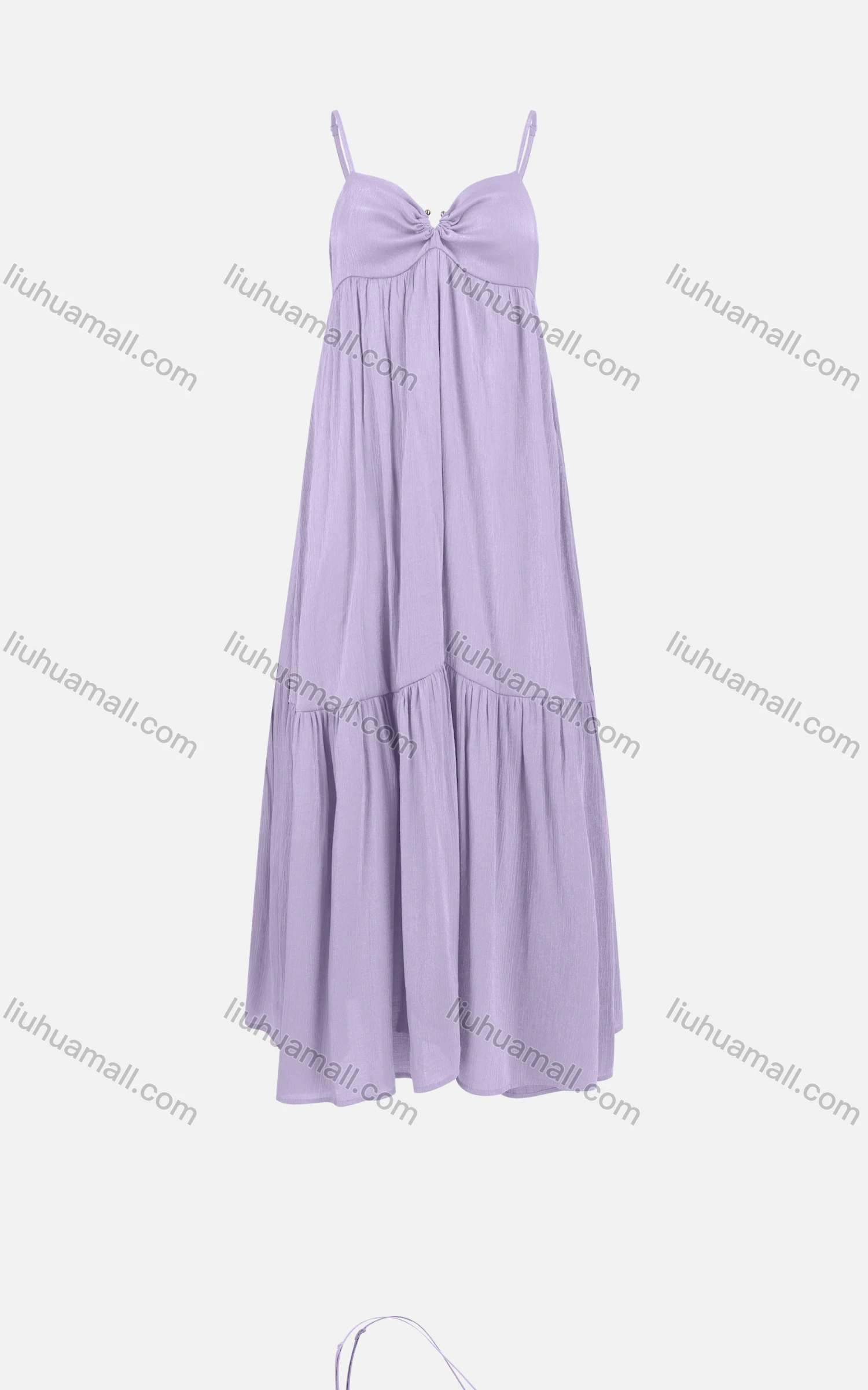 Wholesale Women's Sexy Plain Spaghetti Strap Pleated Maxi Cami Dress DJ02# - Liuhuamall