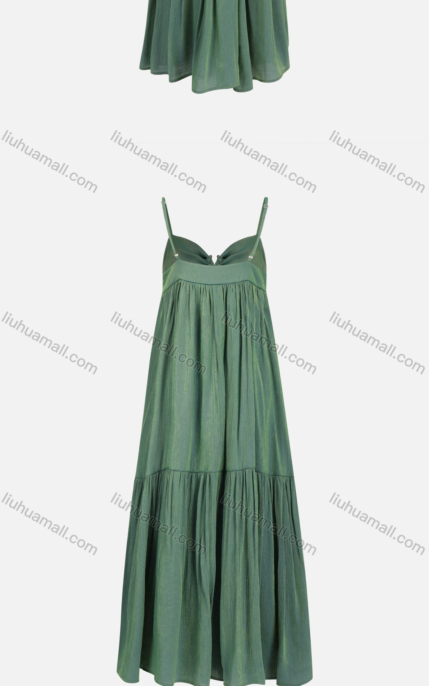 Wholesale Women's Sexy Plain Spaghetti Strap Pleated Maxi Cami Dress DJ02# - Liuhuamall
