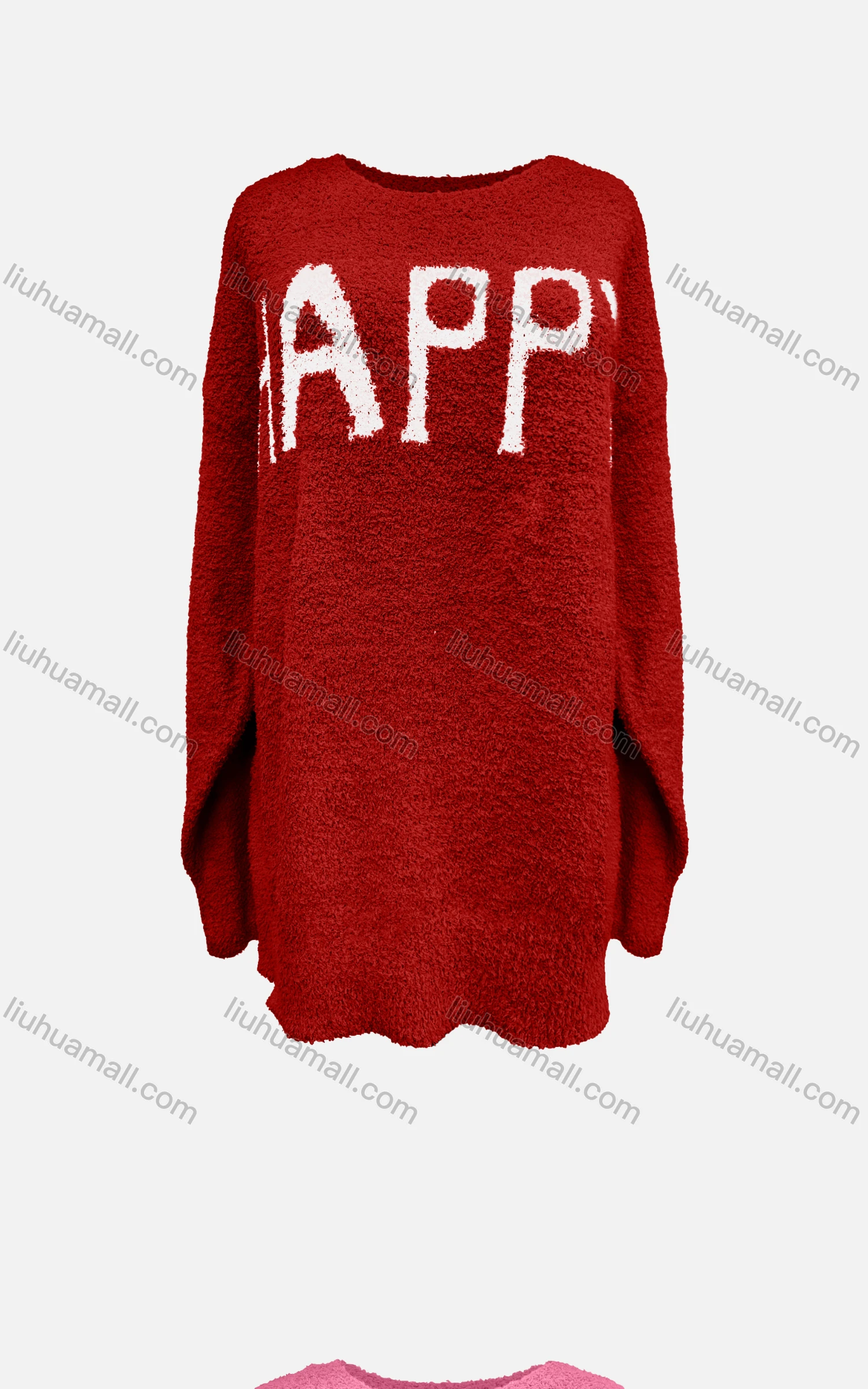 Wholesale Women's Casual Crew Neck Long Sleeve Mid Length Letter Fleece Sweater 8158# - Liuhuamall