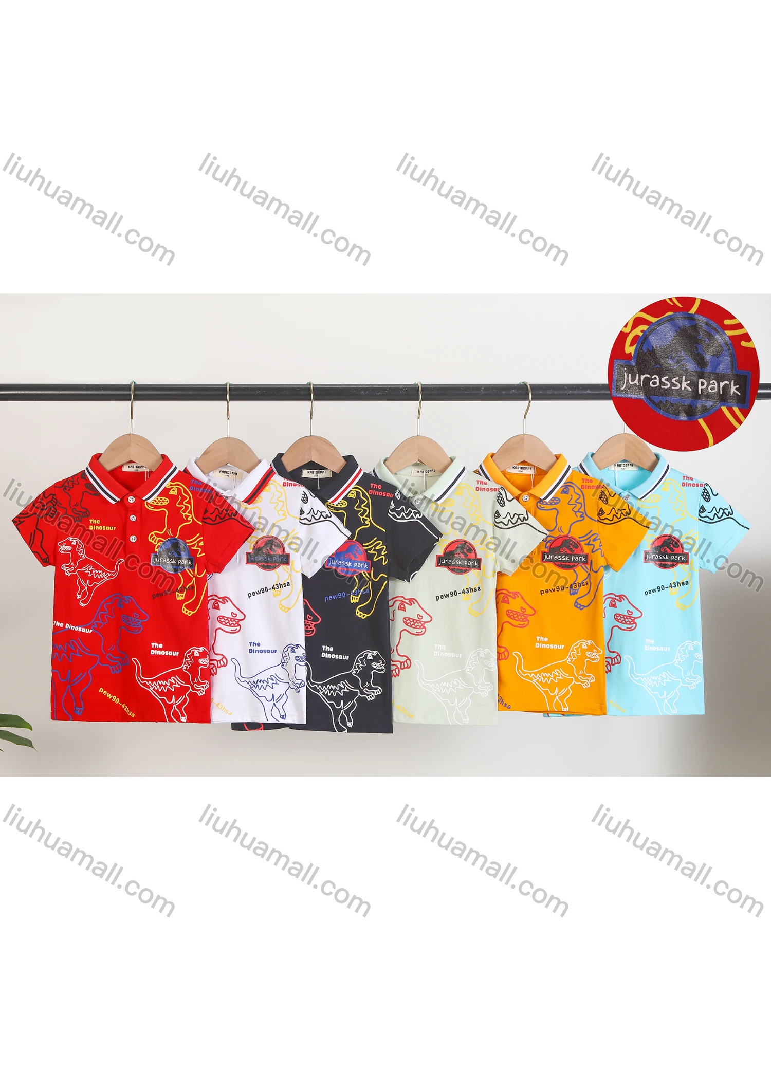 Wholesale Boy's Casual 100% Graphic Short Sleeve Polo Shirt - Liuhuamall
