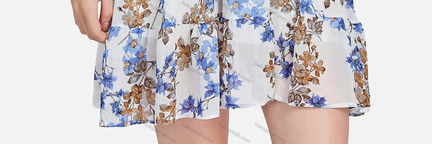 Wholesale Women's Casual Collared Button Front Floral Peplum Shirt Dress BLY1148# - Liuhuamall