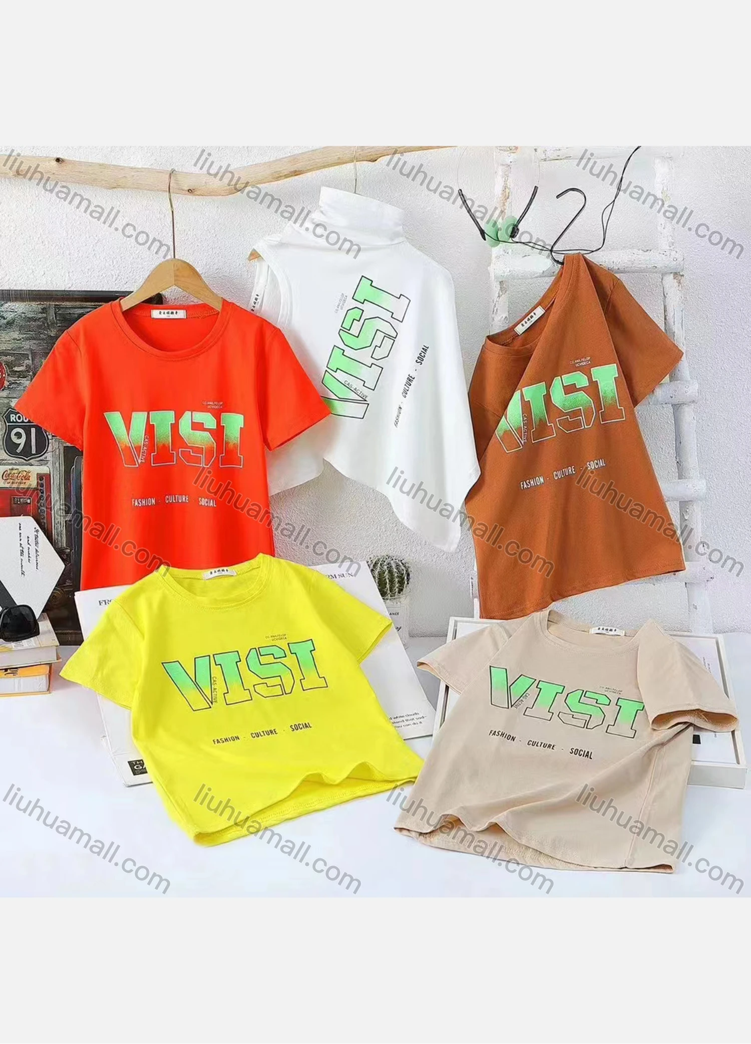 Wholesale Boy's Casual Letter Print 100% Cotton Round Neck Short Sleeve Tee - Liuhuamall