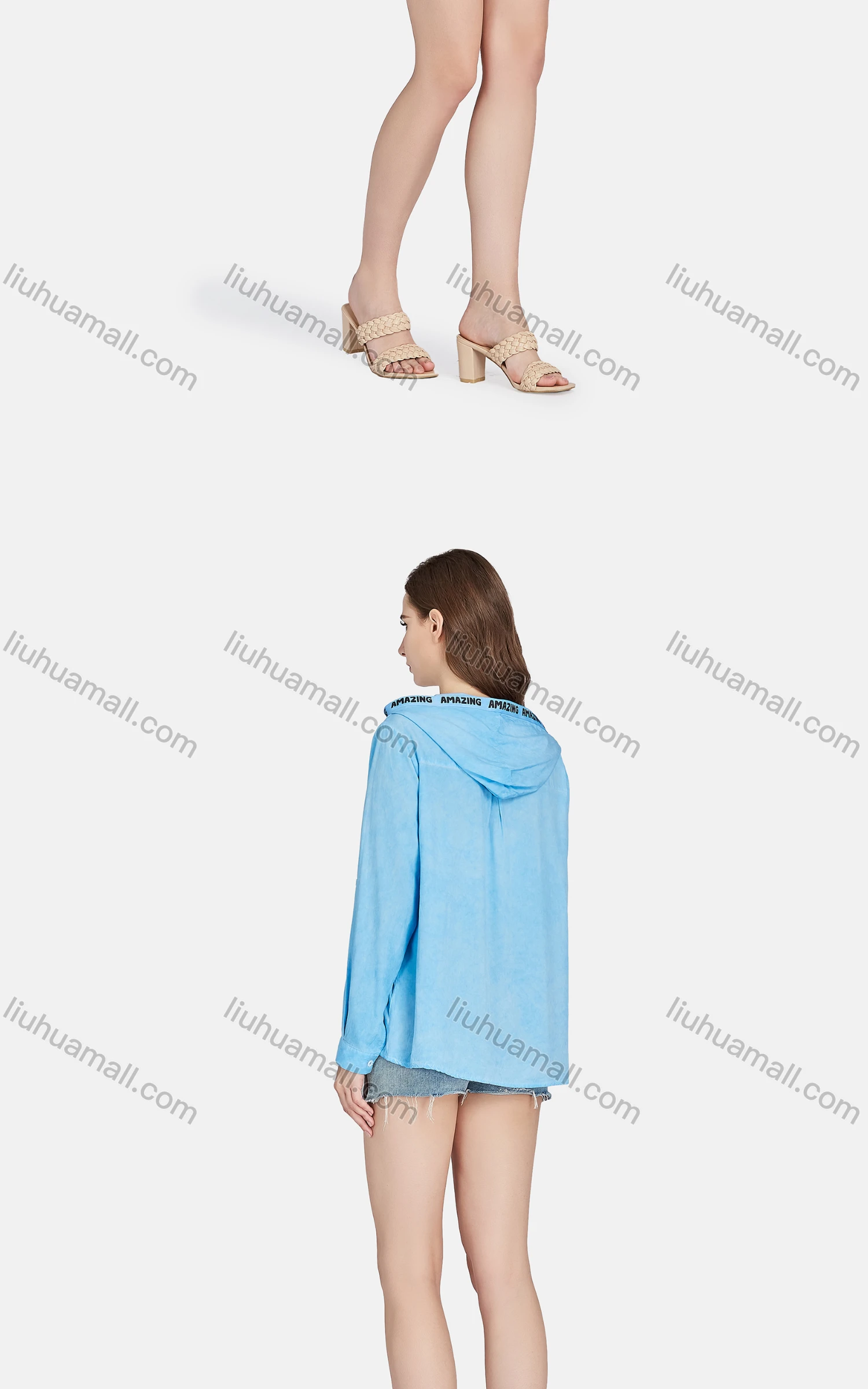 Wholesale Women's Casual Silver Pressed Letter Button Front Long Sleeve Pullover Hoodie BLY1160# - Liuhuamall
