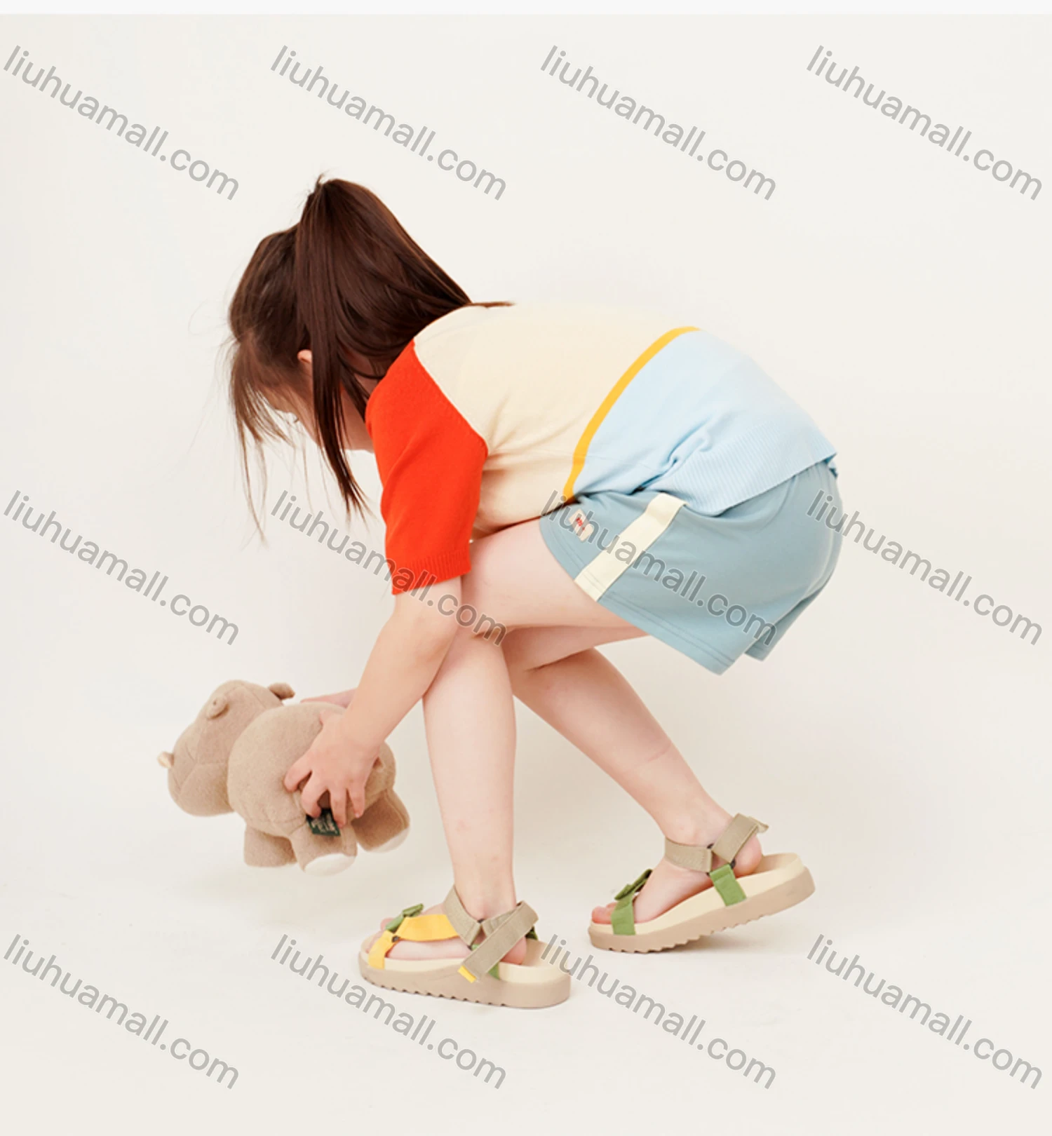 Wholesale Kids Casual Crew Neck Short Sleeve Colorblock T-shirt MB21BTX486# - Liuhuamall