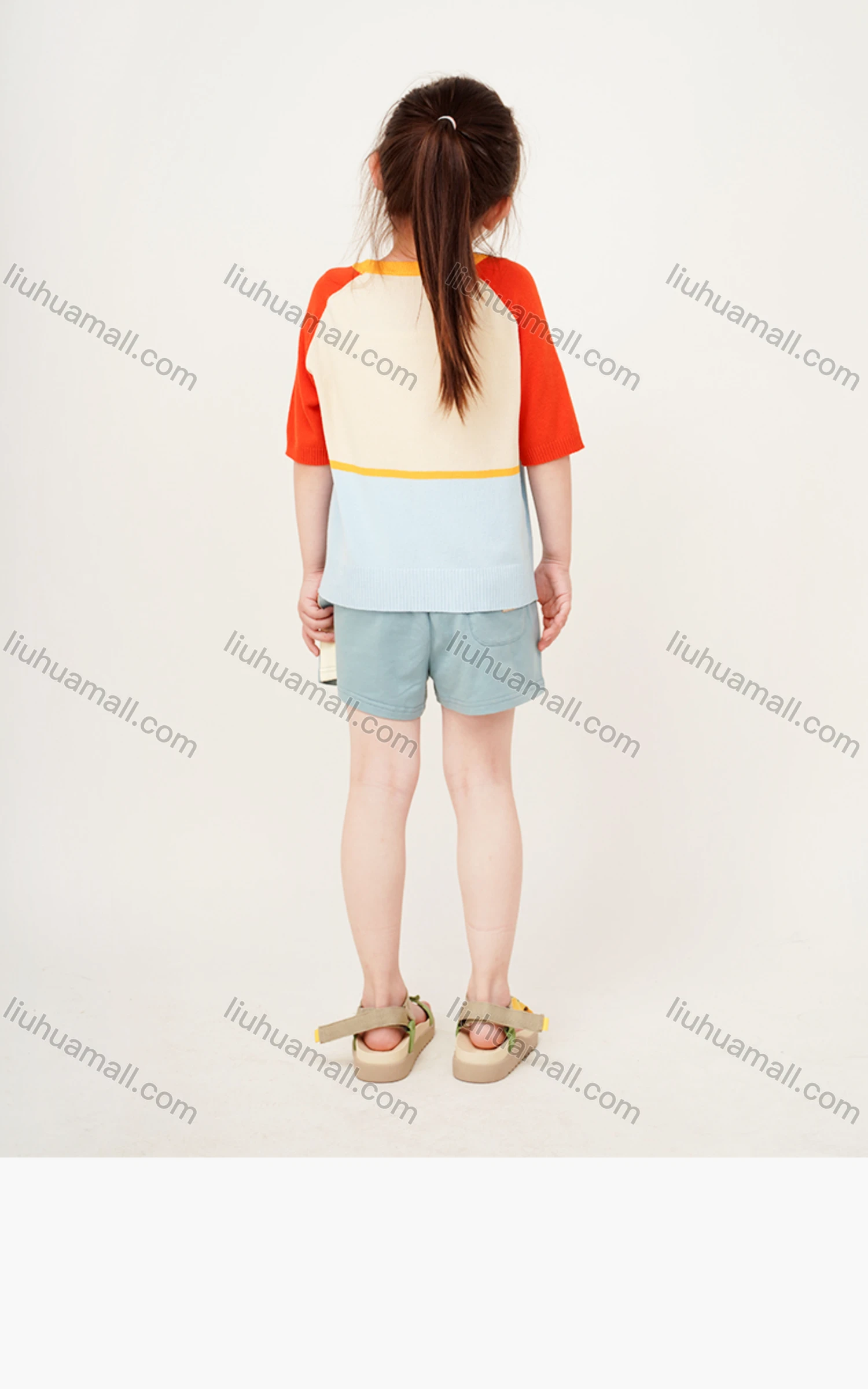 Wholesale Kids Casual Crew Neck Short Sleeve Colorblock T-shirt MB21BTX486# - Liuhuamall