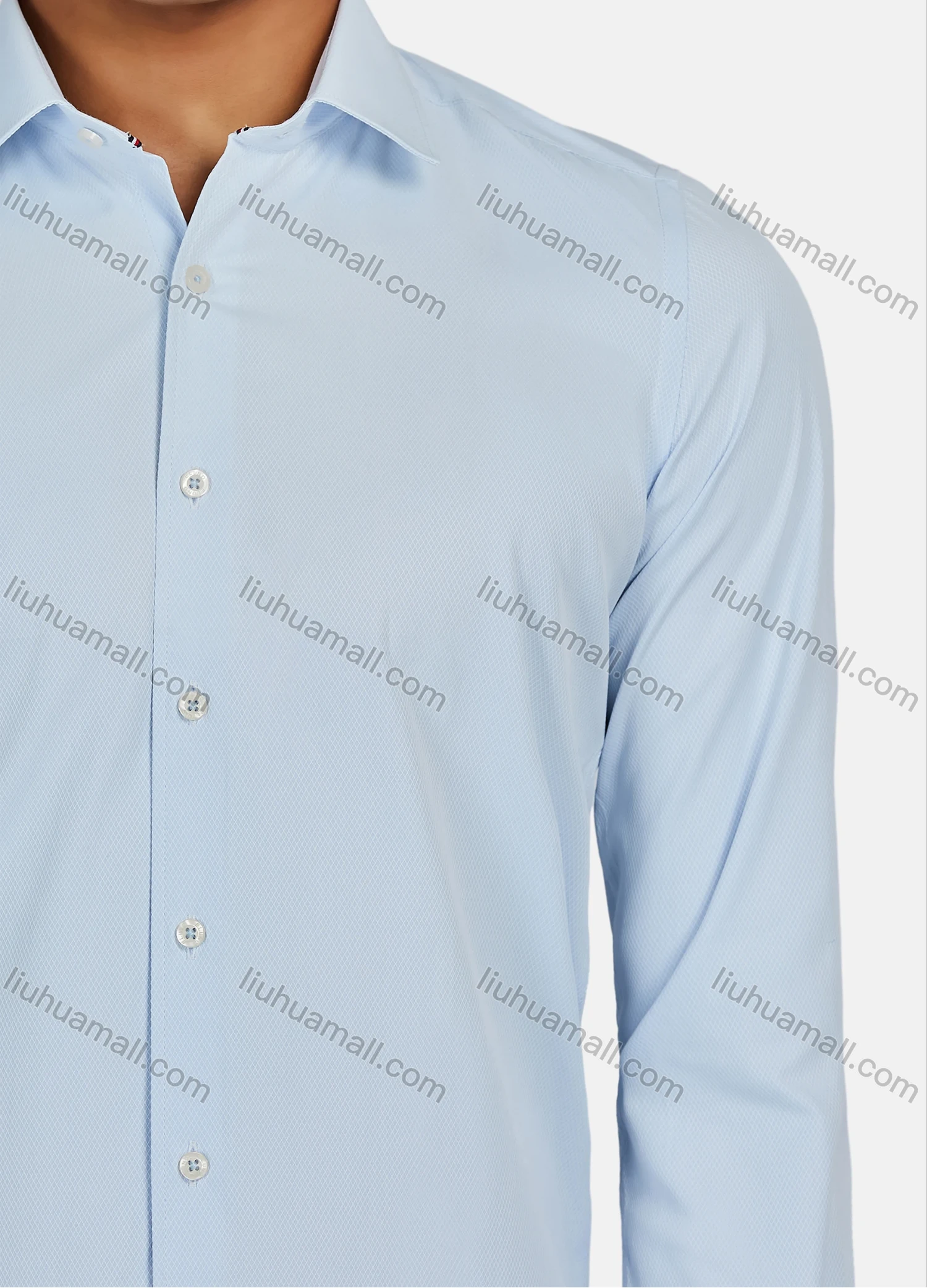 Wholesale Men's Casual Plain Button Down Collared Long Sleeve Shirts 20-5# - Liuhuamall