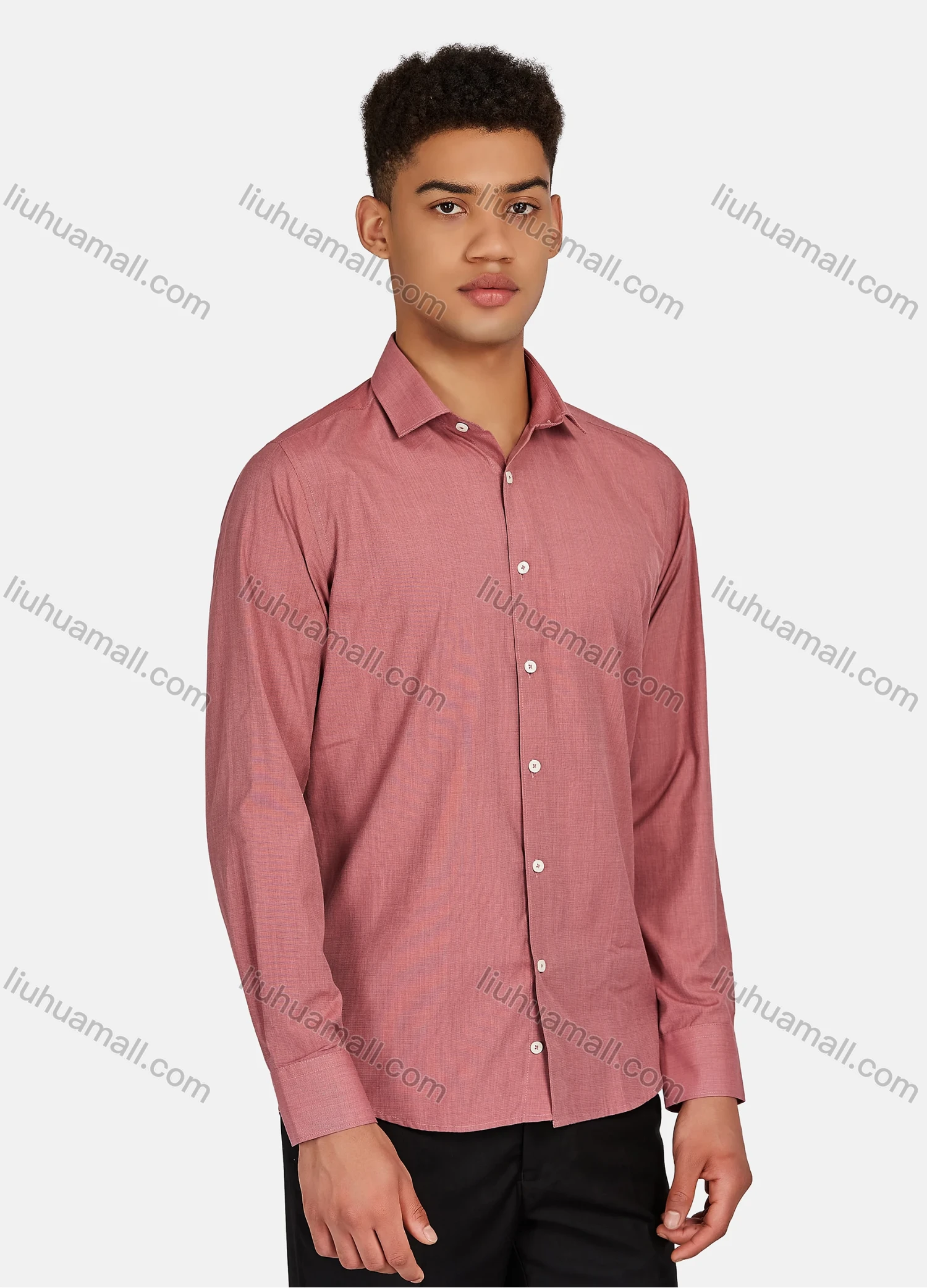 Wholesale Men's Casual Plain Collared Button Down Long Sleeve Shirts 2020-187# - Liuhuamall