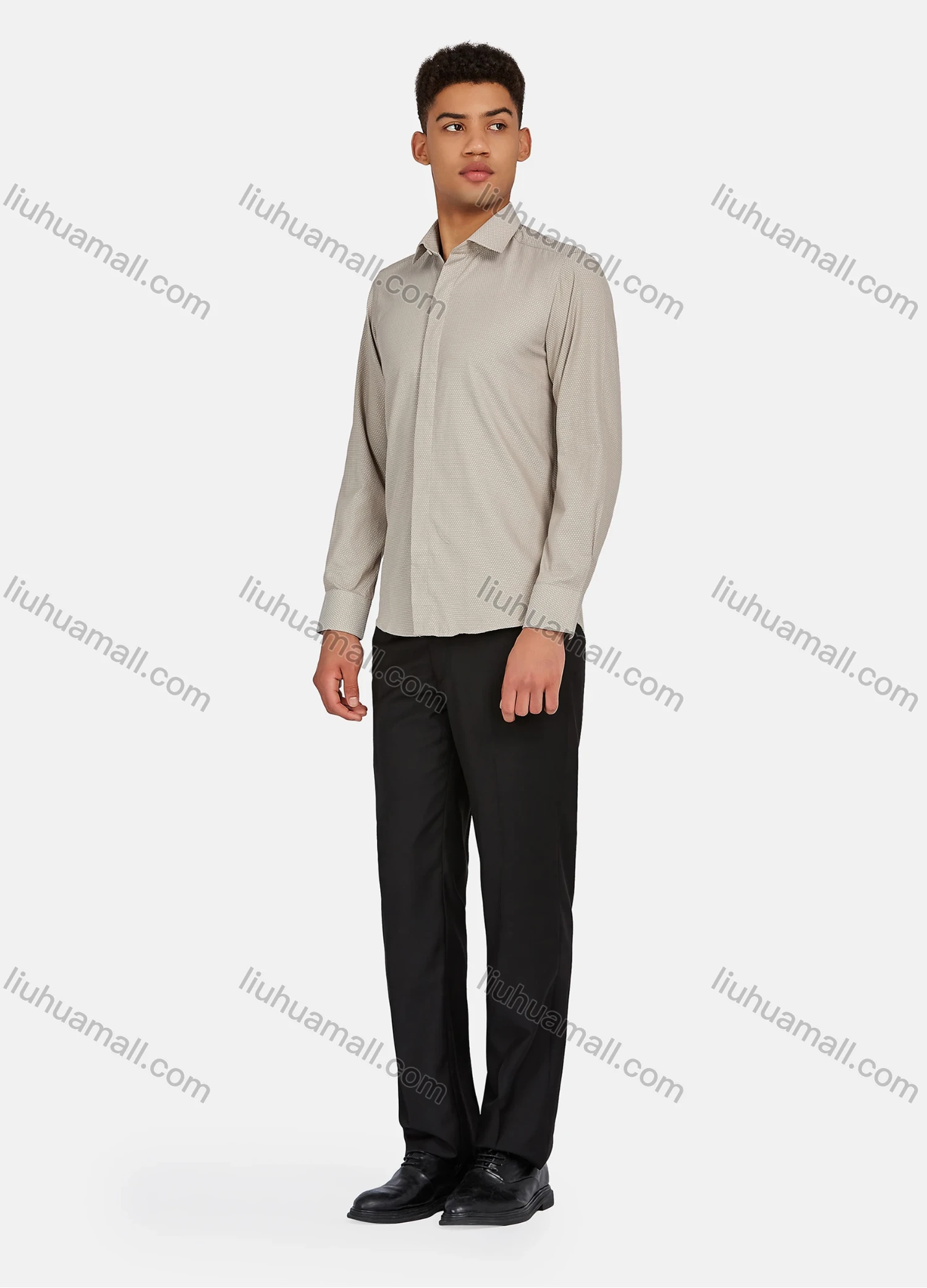 Wholesale Men's Casual Pin Dot Long Sleeve Shirts 628-29# - Liuhuamall