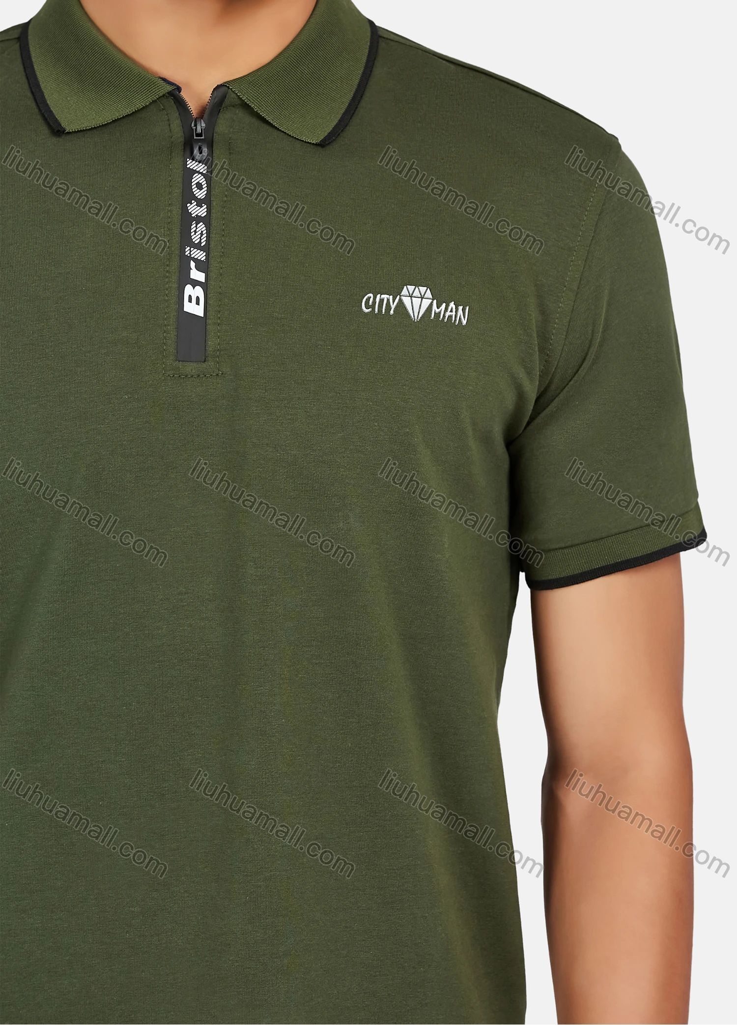 Wholesale Men's Casual Labelled Short Sleeve Polo Shirts 5805# - Liuhuamall