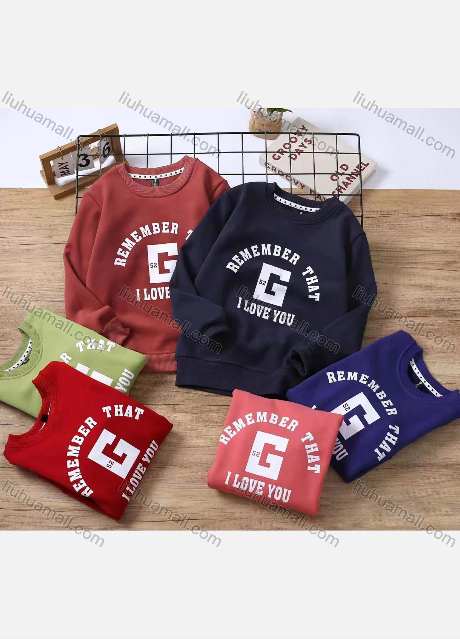 Wholesale Boy's Casual Letter Graphic Long Sleeve Sweatshirt c2302# - Liuhuamall