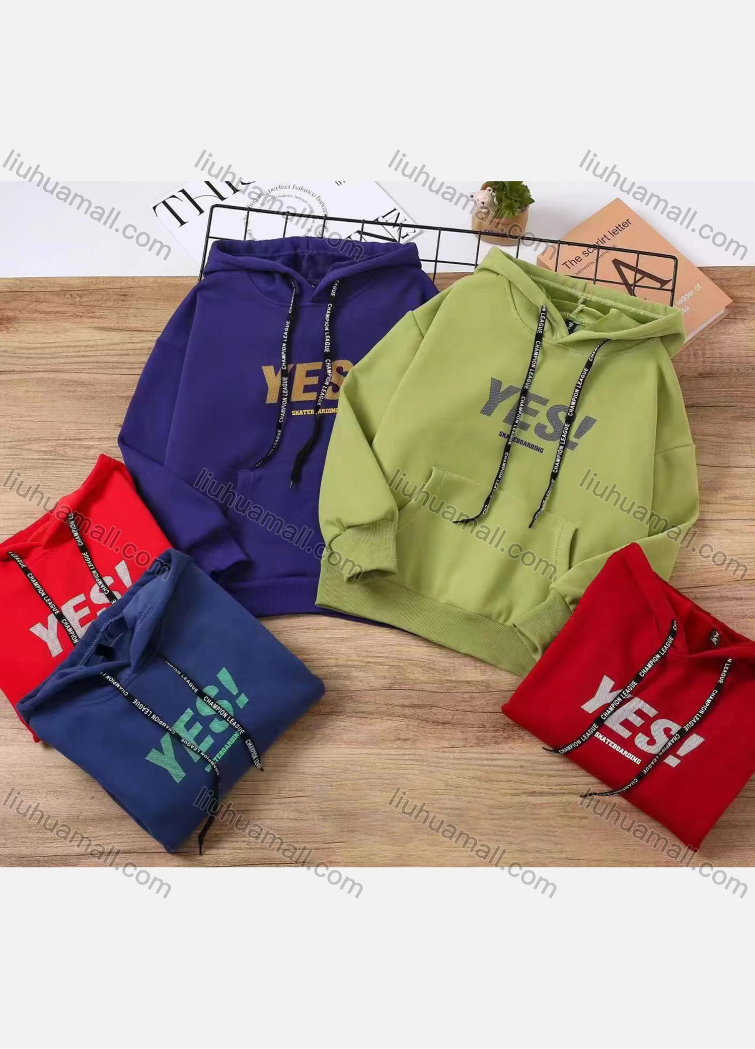 Wholesale Boy's Casual Drawstring Letter Graphic Long Sleeve Kangaroo Pocket Hoodie s2302# - Liuhuamall