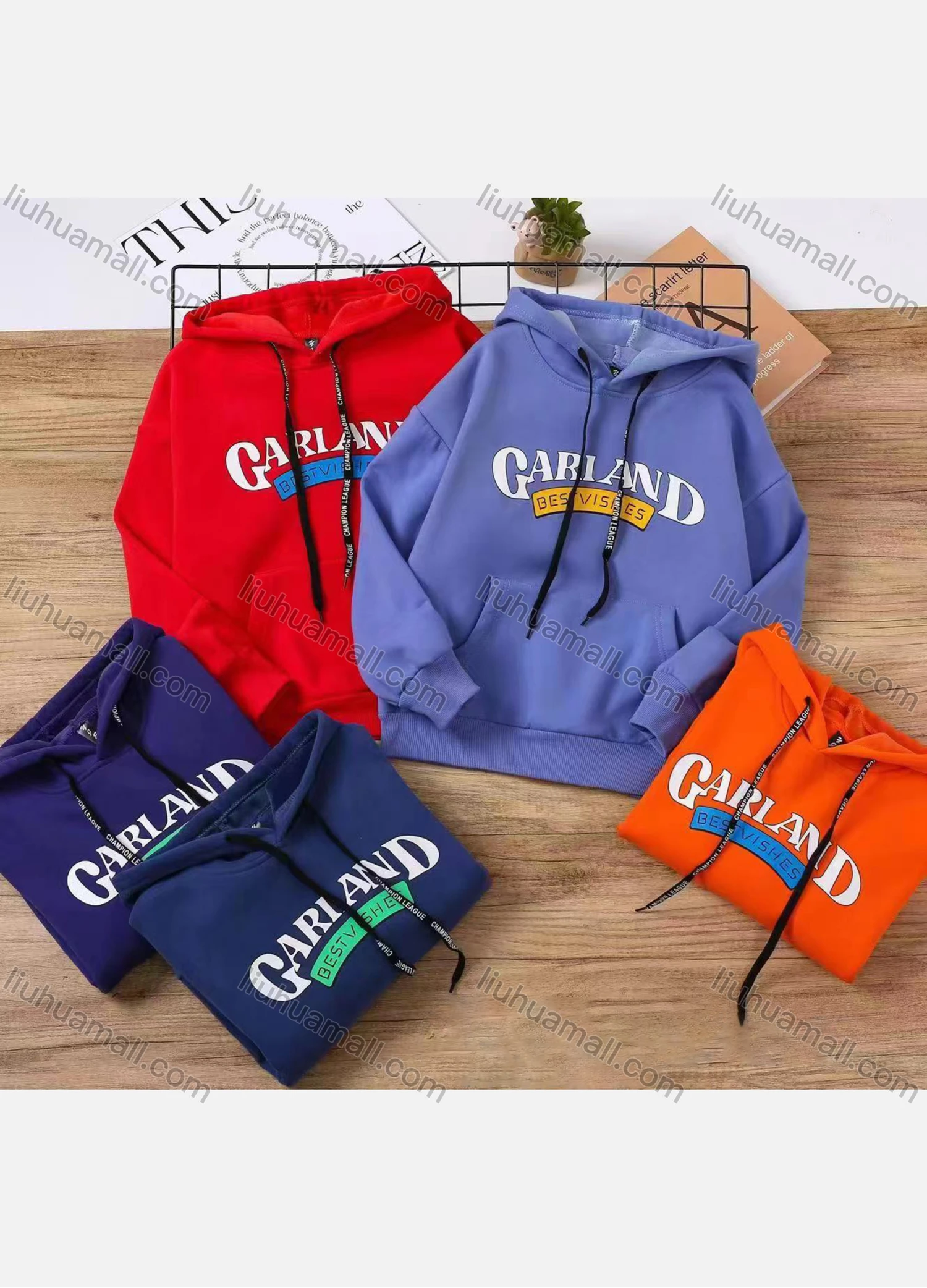 Wholesale Boy's Casual Drawstring Letter Graphic Long Sleeve Kangaroo Pocket Hoodie s2303# - Liuhuamall
