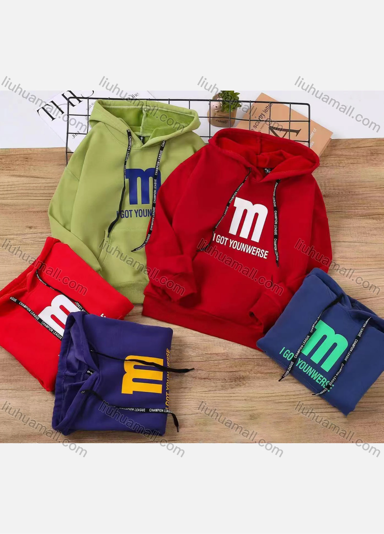 Wholesale Boy's Casual Drawstring Letter Graphic Long Sleeve Kangaroo Pocket Hoodie s2306# - Liuhuamall