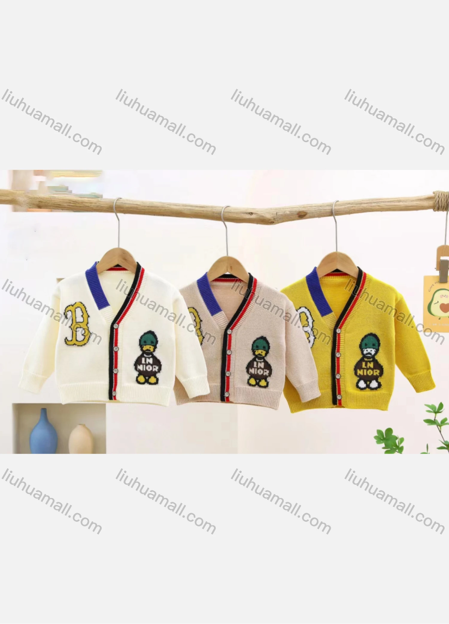 Wholesale Kid's Casual Cartoon Pattern Long Sleeve Buttons Down Cardigan Sweater 8156# - Liuhuamall