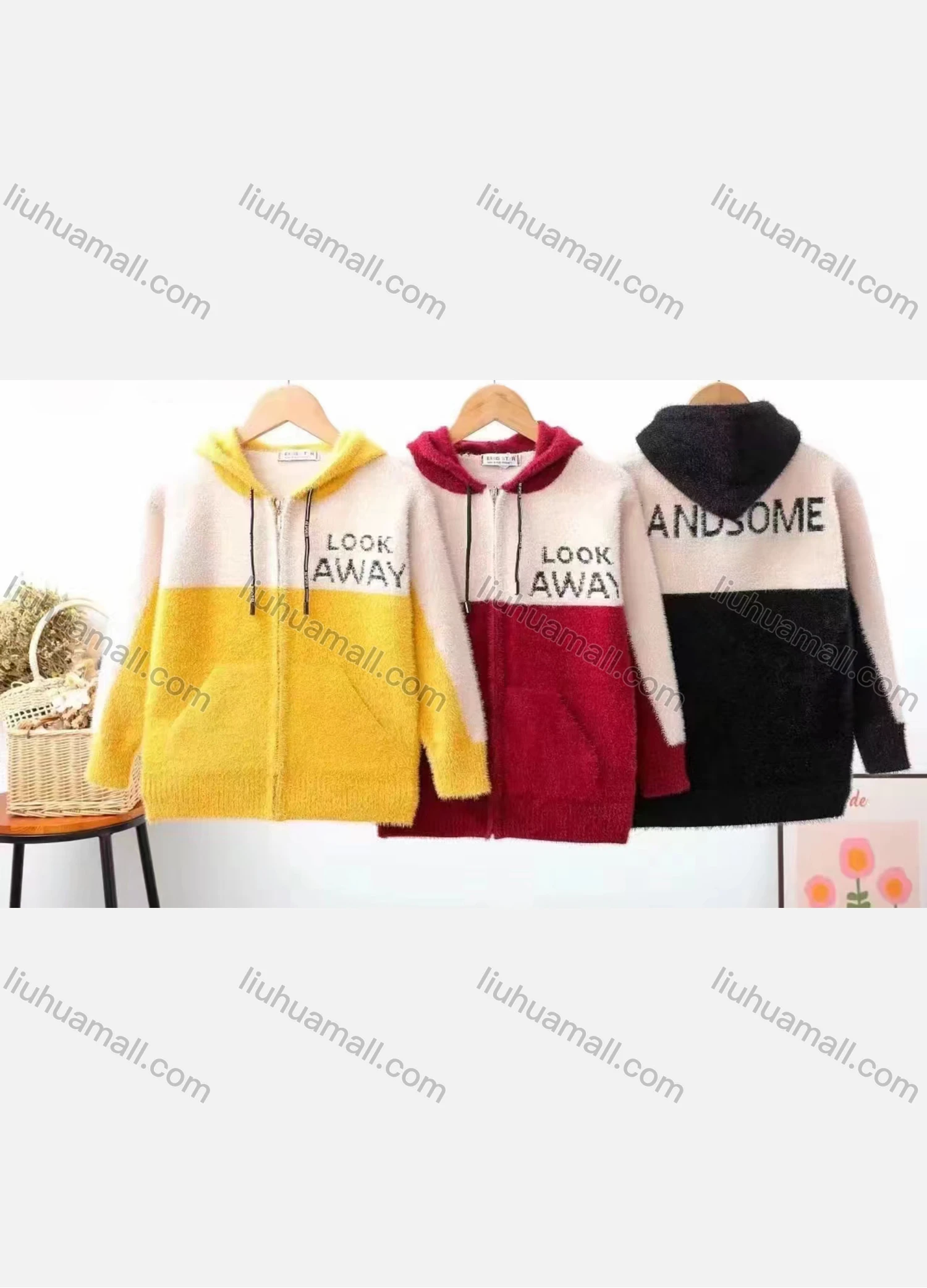 Wholesale Kid's Casual Zipper Drawstring Long Sleeve Hooded Fleece Sweater 1808# - Liuhuamall