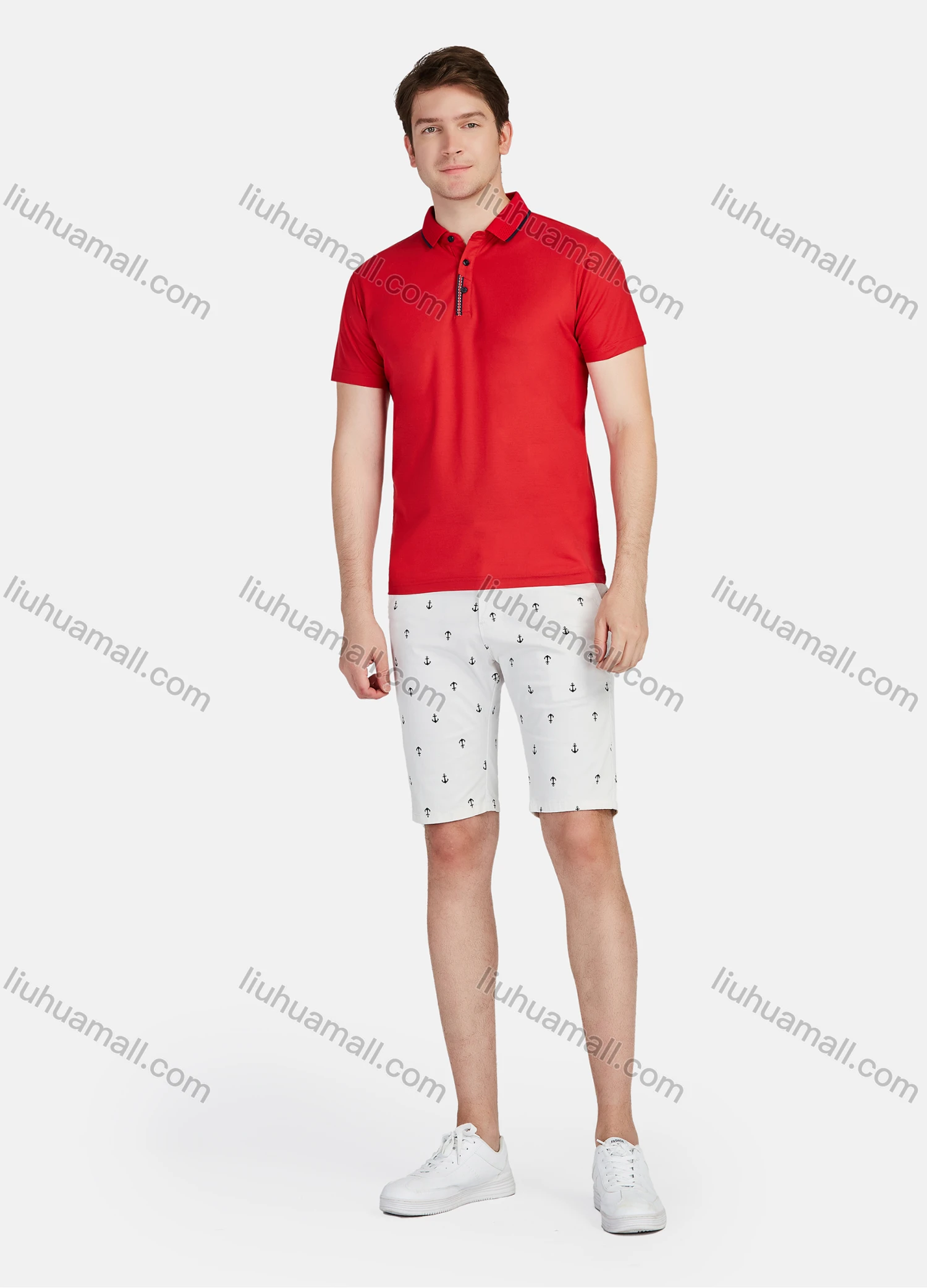 Wholesale Men's Casual Allover Print Straight Leg Shorts - Liuhuamall
