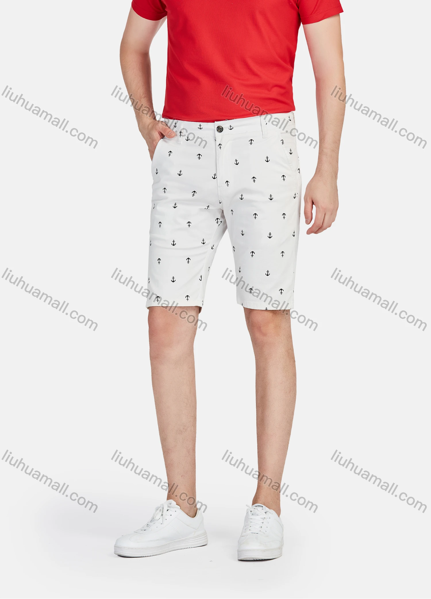 Wholesale Men's Casual Allover Print Straight Leg Shorts - Liuhuamall