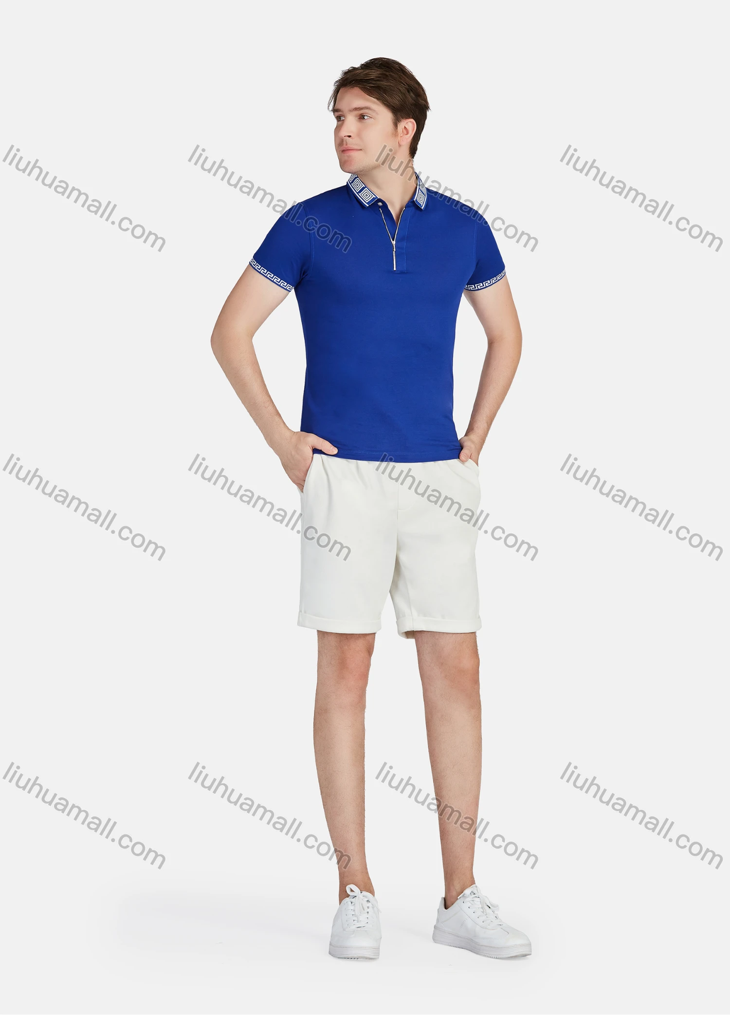 Wholesale Men's Casual Plain Elastic Waist Drawstring Shorts - Liuhuamall