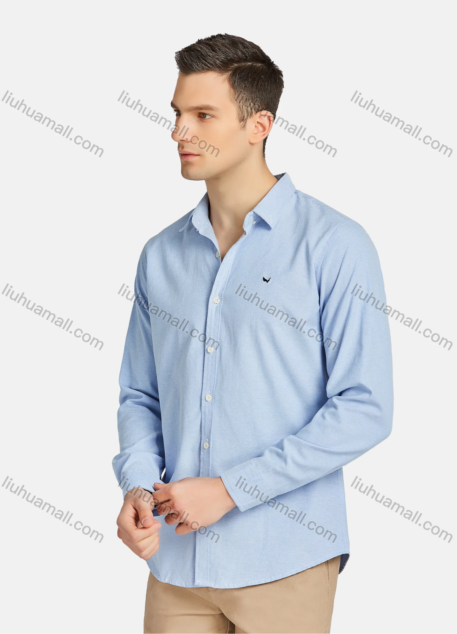 Wholesale Men's Casual Plain Buttons Down Long Sleeve Shirt YXNW-STTC-27# - Liuhuamall