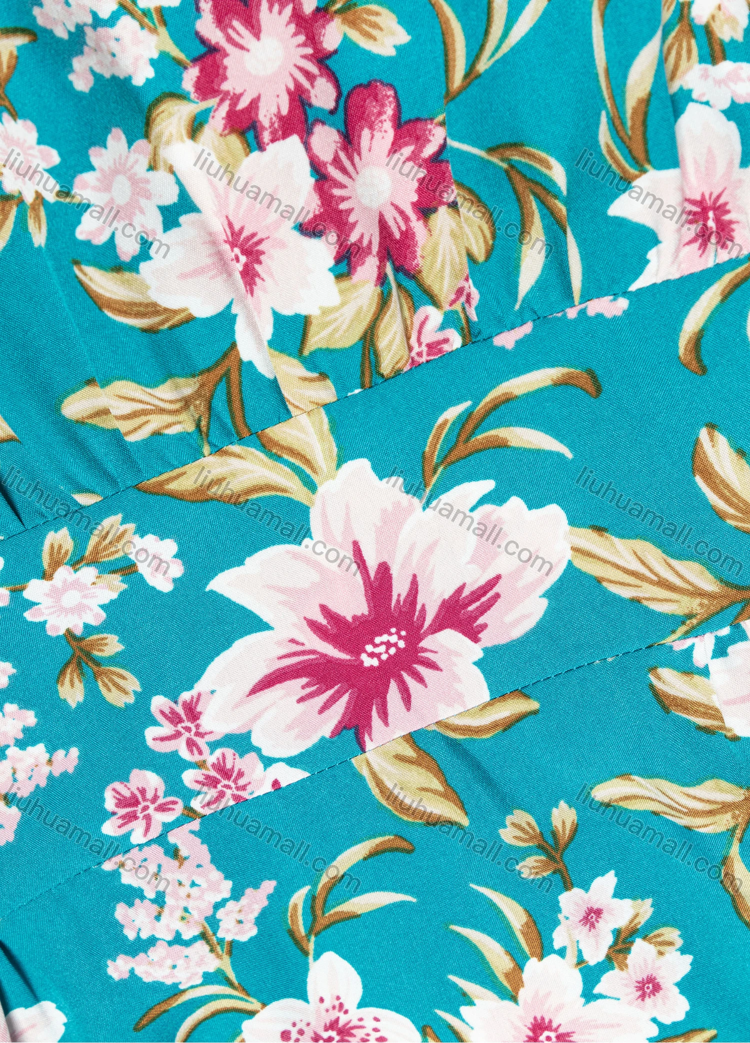 Wholesale Women's Elegant V Neck 3/4 Sleeve Ruffle Hem Maxi Dress Y0085# - Liuhuamall