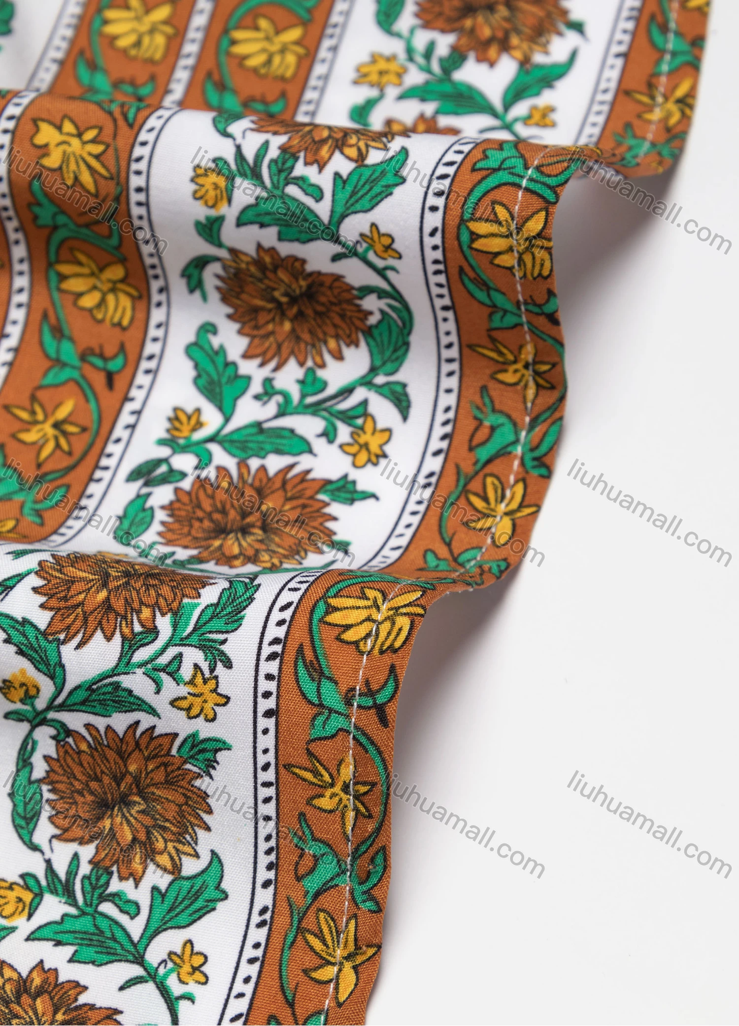 Wholesale Women's Casual Elegant Vintage Floral Print Notched Neck Short Sleeve Maxi Dress Y60097# - Liuhuamall