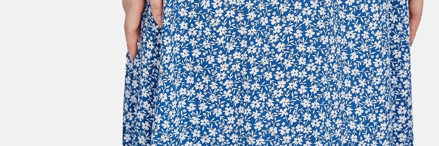 Wholesale Women's Casual Peter Pan Collar Half Sleeve Floral Print Peplum Dress 12126# - Liuhuamall