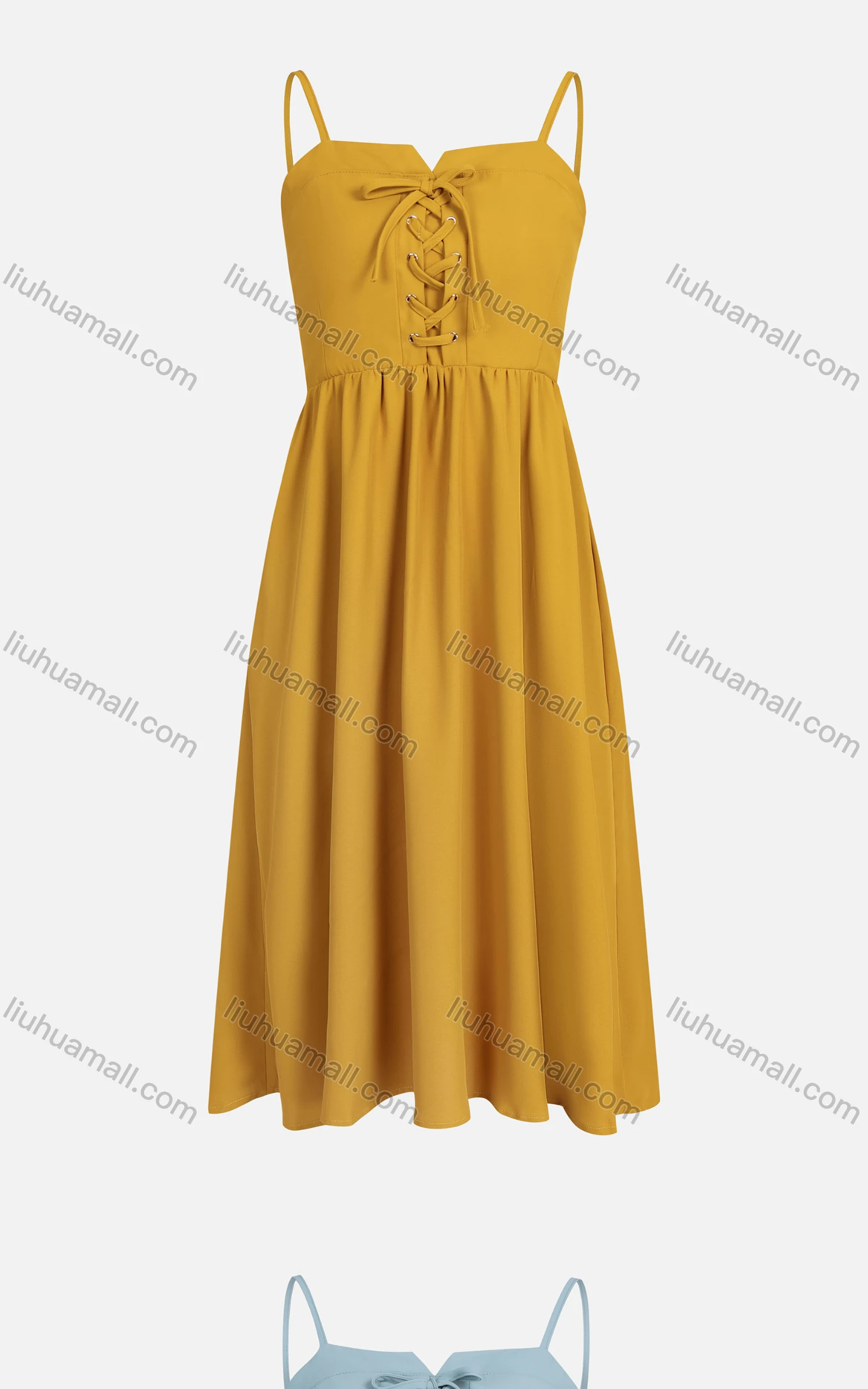 Wholesale Women's Casual Spaghetti Strap Criss Cross Shirred Cami Dress 1009# - Liuhuamall