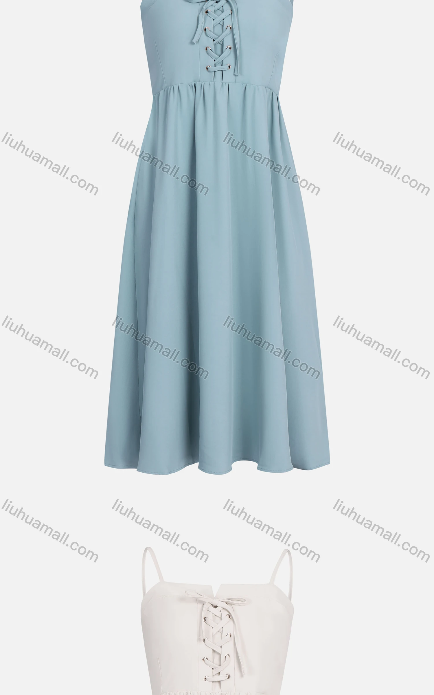 Wholesale Women's Casual Spaghetti Strap Criss Cross Shirred Cami Dress 1009# - Liuhuamall