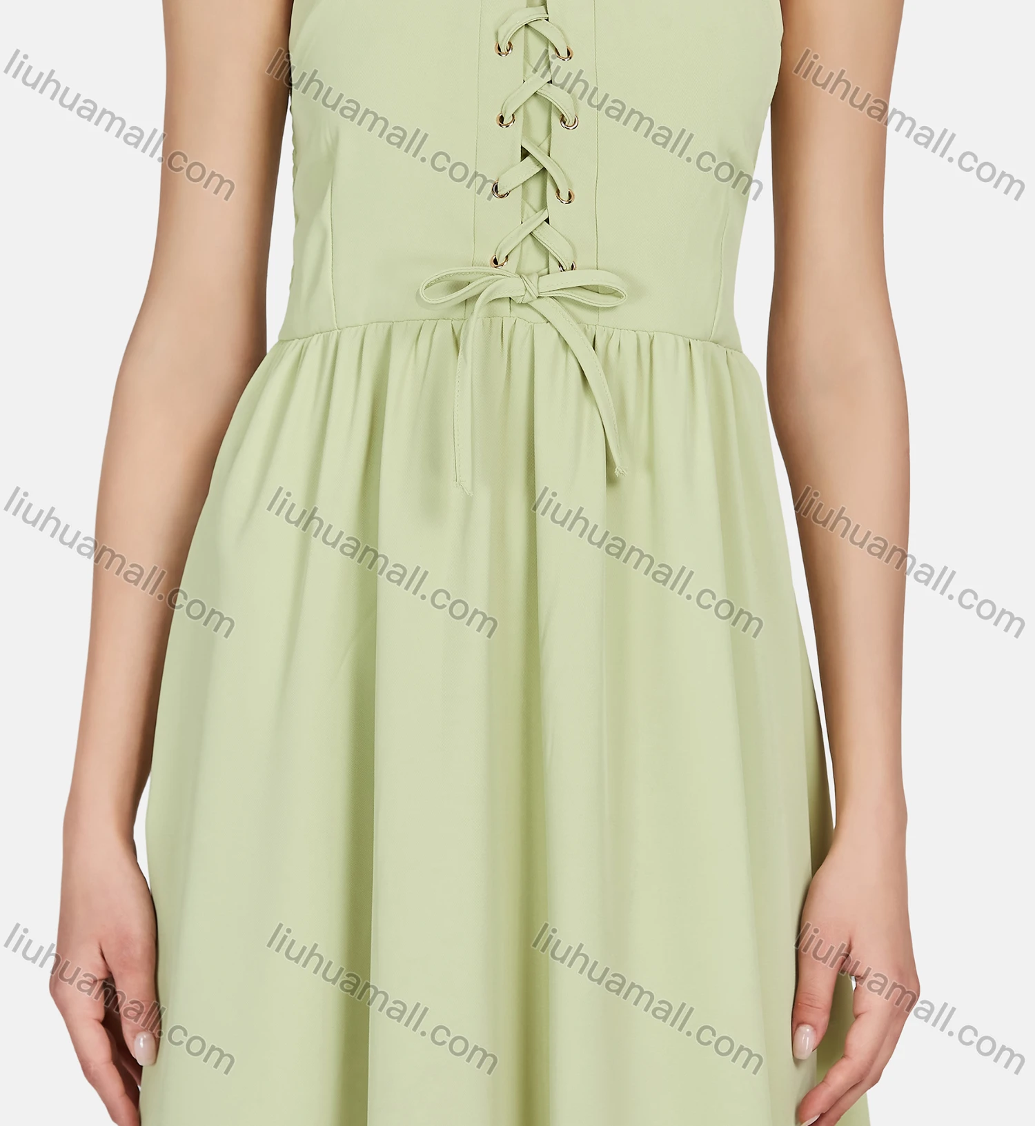 Wholesale Women's Casual Spaghetti Strap Criss Cross Shirred Cami Dress 1009# - Liuhuamall