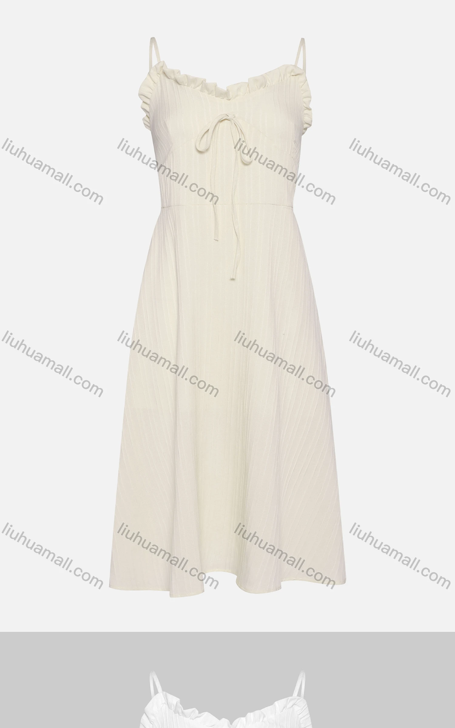 Wholesale Women's Casual Spaghetti Strap Frill Trim Shirred Cami Dress 1006# - Liuhuamall