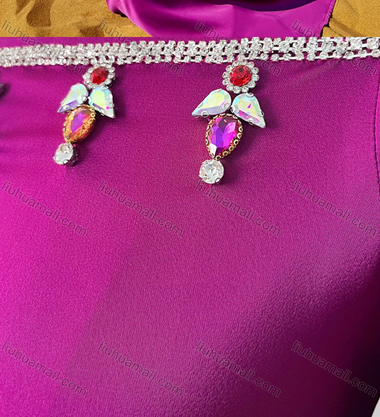 Wholesale Women's Muslim Islamic Plain Sweetheart Neck Rhinestone Tie Back Robe Dress BA7032# - Liuhuamall