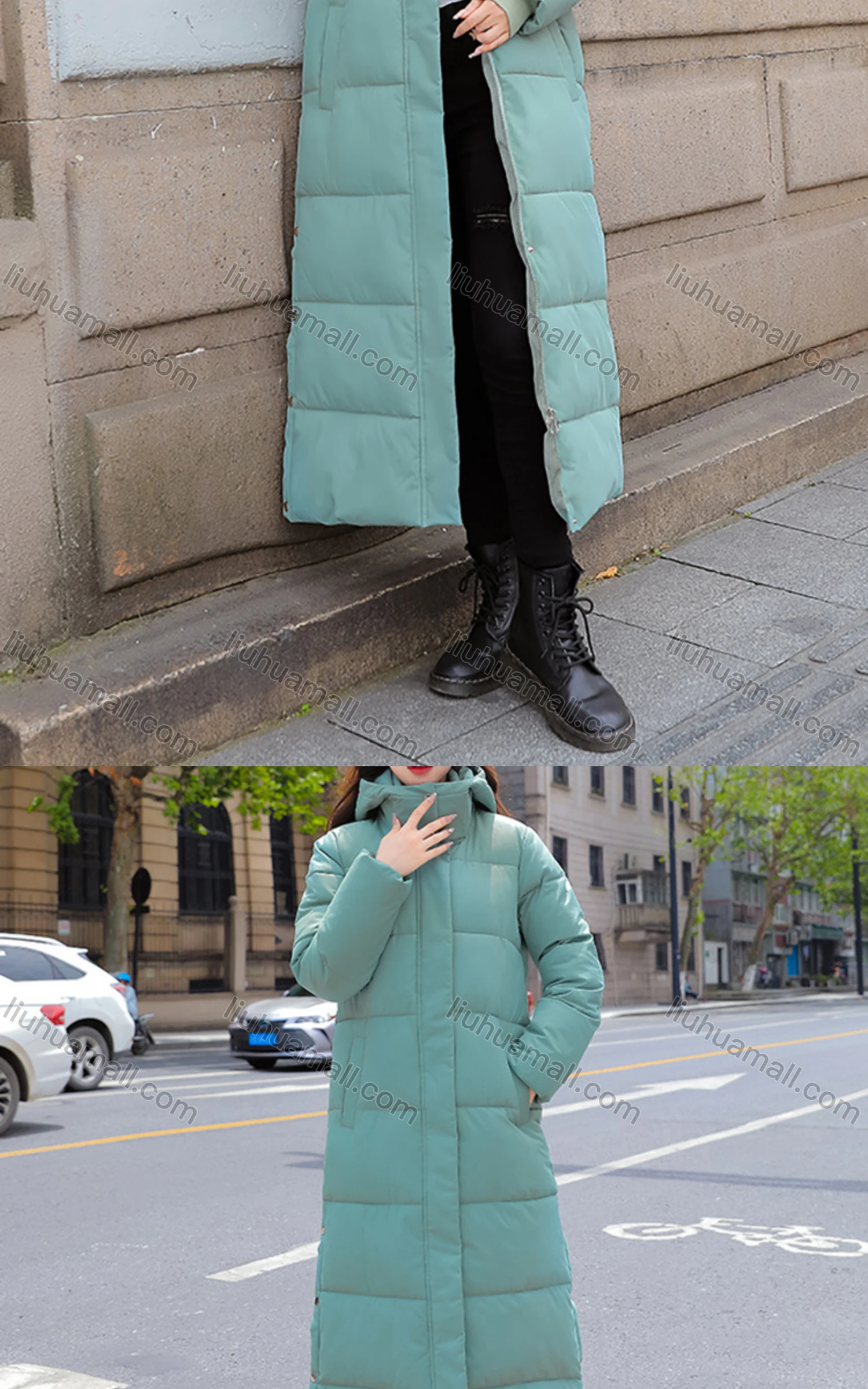 Wholesale Women's Casual Hooded Zipper Front Pockets Split Side Fleece Lined Coat 805# - Liuhuamall