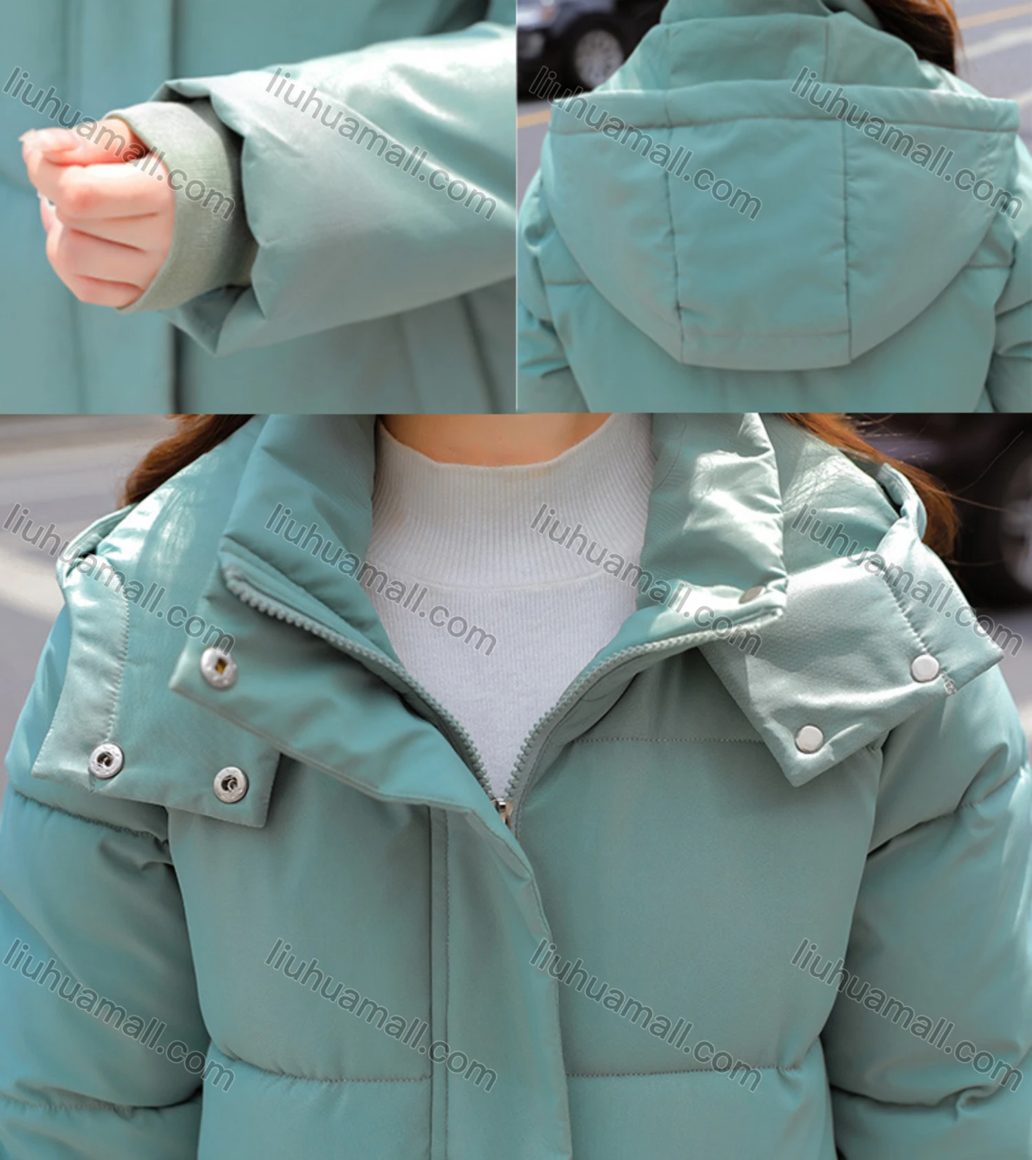 Wholesale Women's Casual Hooded Zipper Front Pockets Split Side Fleece Lined Coat 805# - Liuhuamall