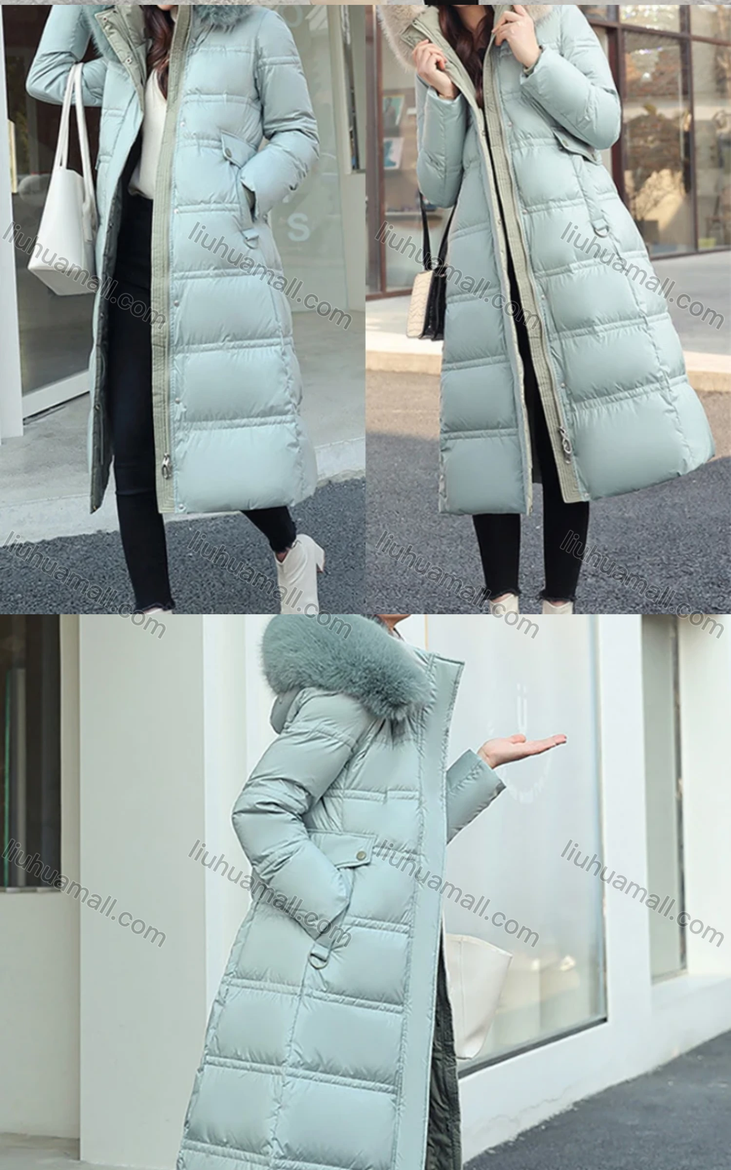 Wholesale Women's Casual Fuzzy Hood Zipper Front Bow Knot Pockets Thermal Lined Coat 2022# - Liuhuamall